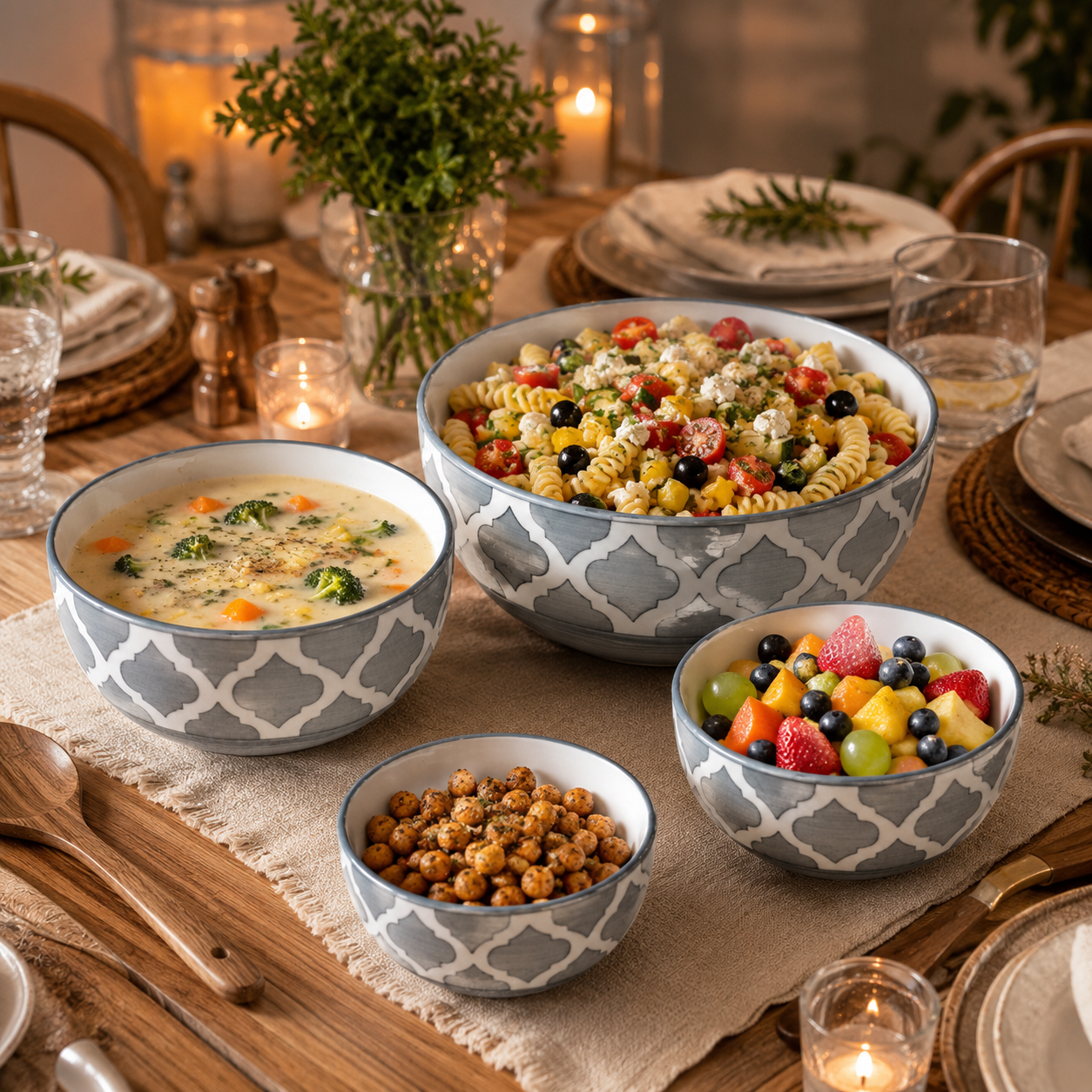 Oncilla Ceramic Mixing Bowl Set – 4 Pieces (1500ml, 800ml, 600ml, 400ml), Gray Umrao – Durable, Microwave & Dishwasher Safe – Ideal for Mixing, Serving & Storage - Image 3