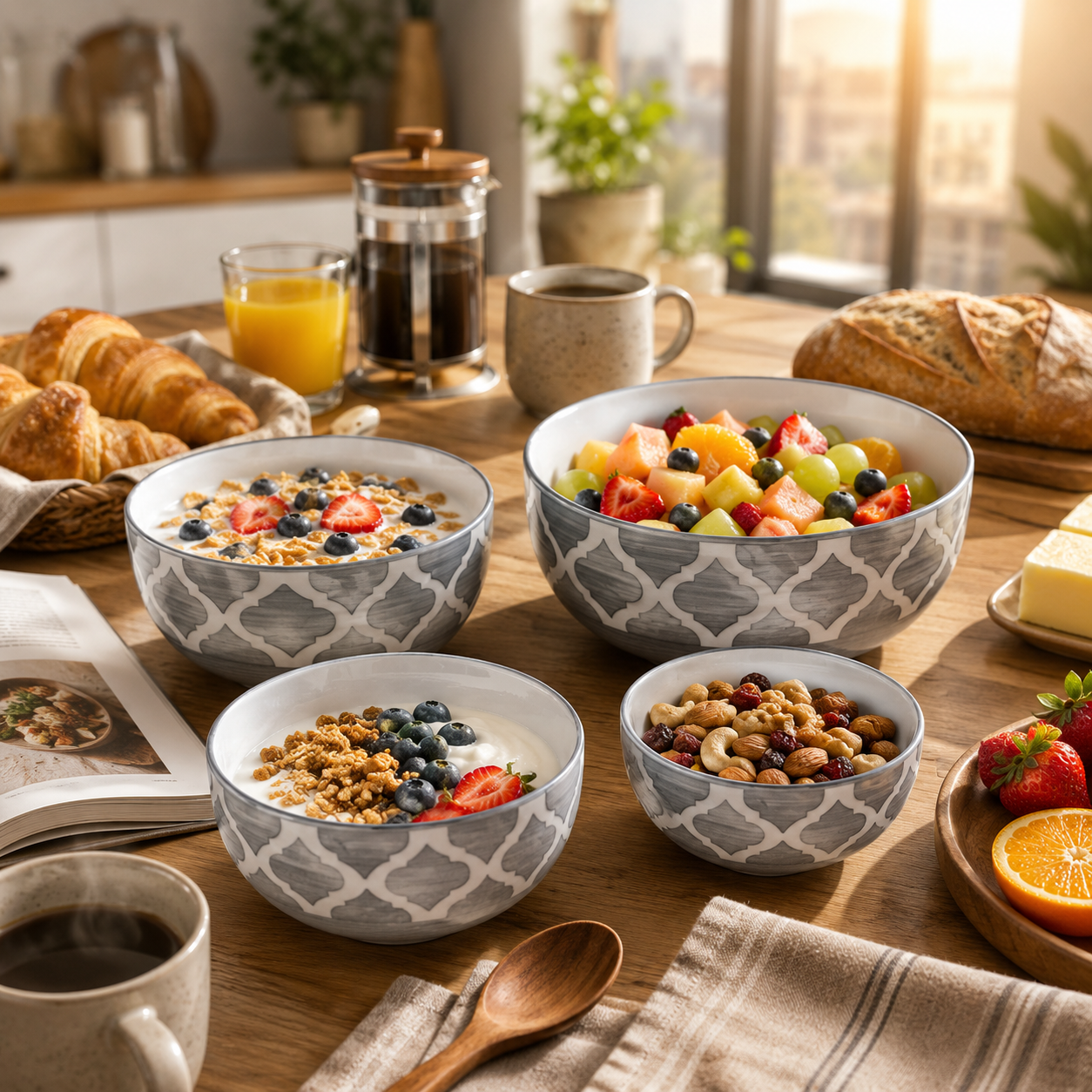 Oncilla Ceramic Mixing Bowl Set – 4 Pieces (1500ml, 800ml, 600ml, 400ml), Gray Umrao – Durable, Microwave & Dishwasher Safe – Ideal for Mixing, Serving & Storage - Image 5