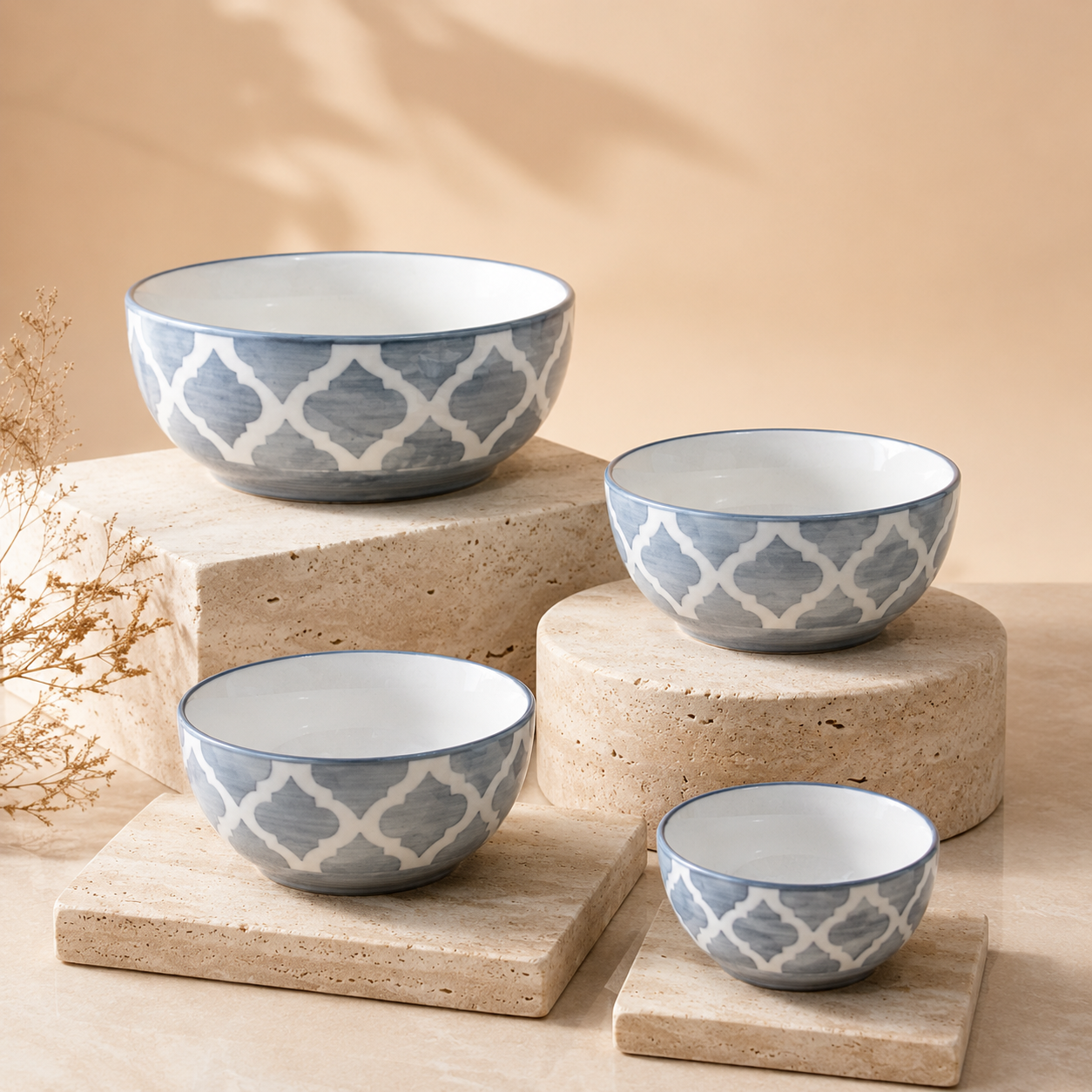 Oncilla Ceramic Mixing Bowl Set – 4 Pieces (1500ml, 800ml, 600ml, 400ml), Gray Umrao – Durable, Microwave & Dishwasher Safe – Ideal for Mixing, Serving & Storage - Image 6