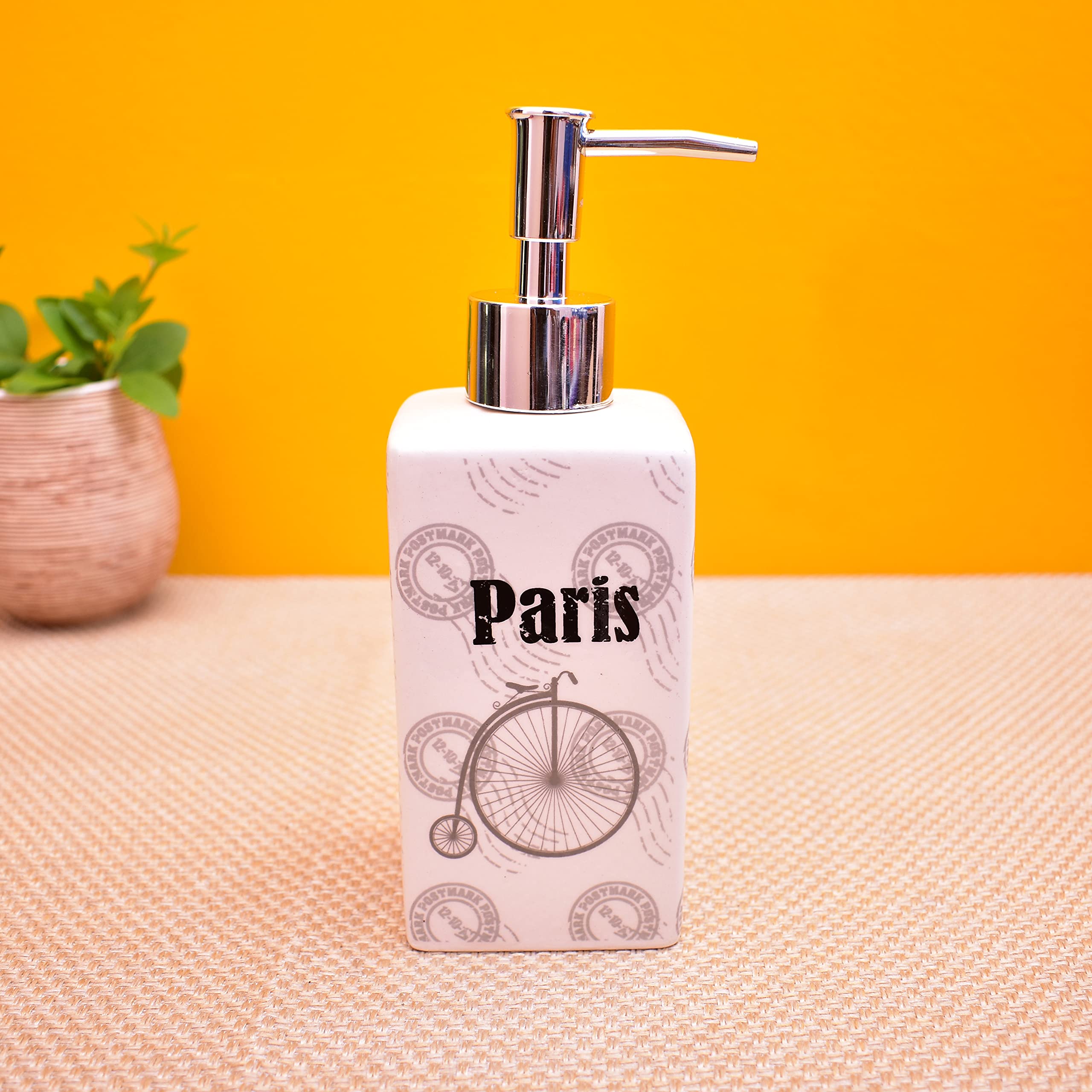KunhaR Ceramic Liquid Soap Dispenser, 300 Ml, White - Image 3