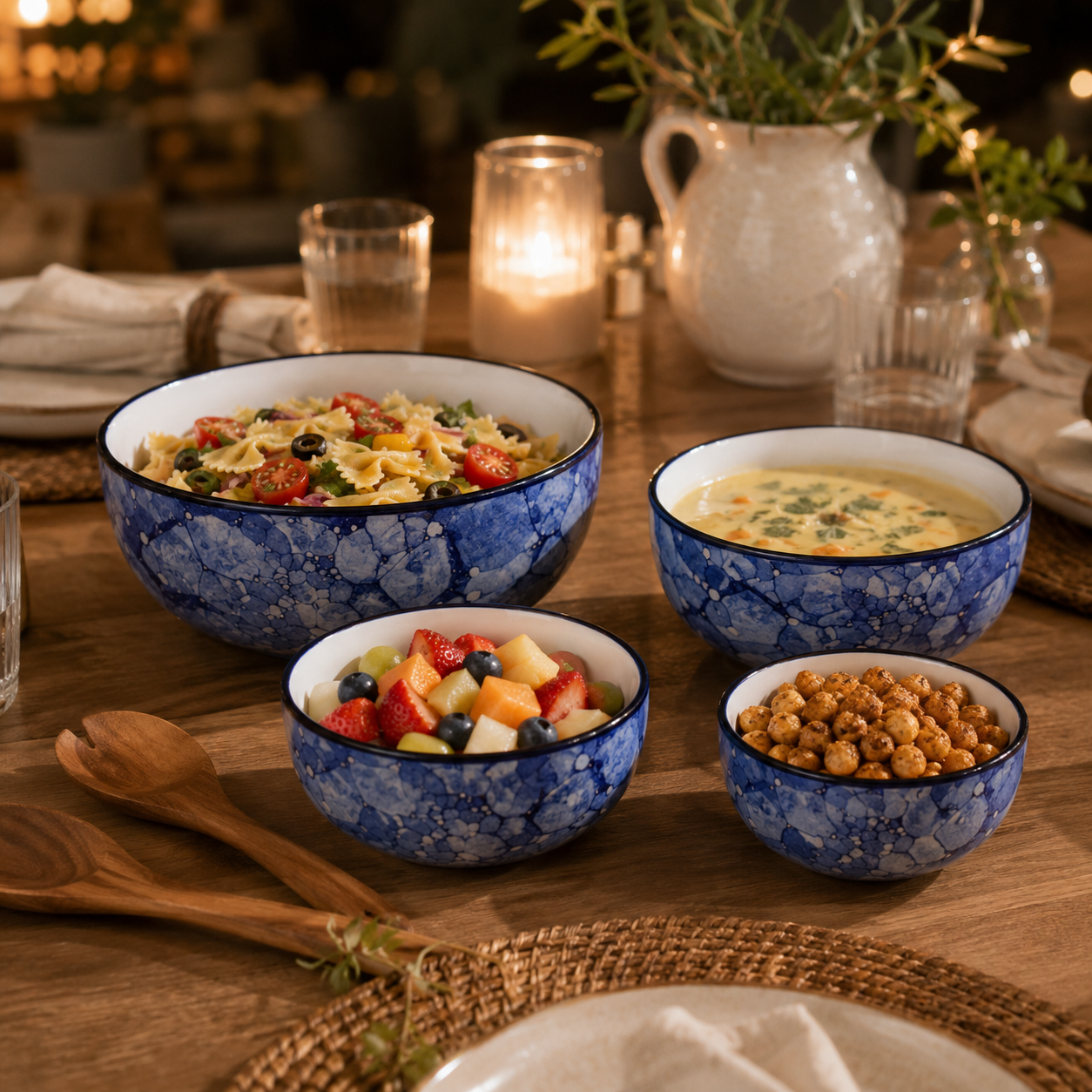 Oncilla Ceramic Mixing Bowl Set – 4 Pieces (1000ml, 750ml, 500ml, 300ml), Blue Luster – Durable, Microwave & Dishwasher Safe – Ideal for Mixing, Serving & Storage - Image 3
