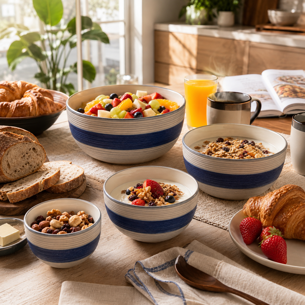 Oncilla Ceramic Mixing Bowl Set – 4 Pieces (1500ml, 800ml, 600ml, 400ml), Cobalt Blue – Durable, Microwave & Dishwasher Safe – Ideal for Mixing, Serving & Storage - Image 5