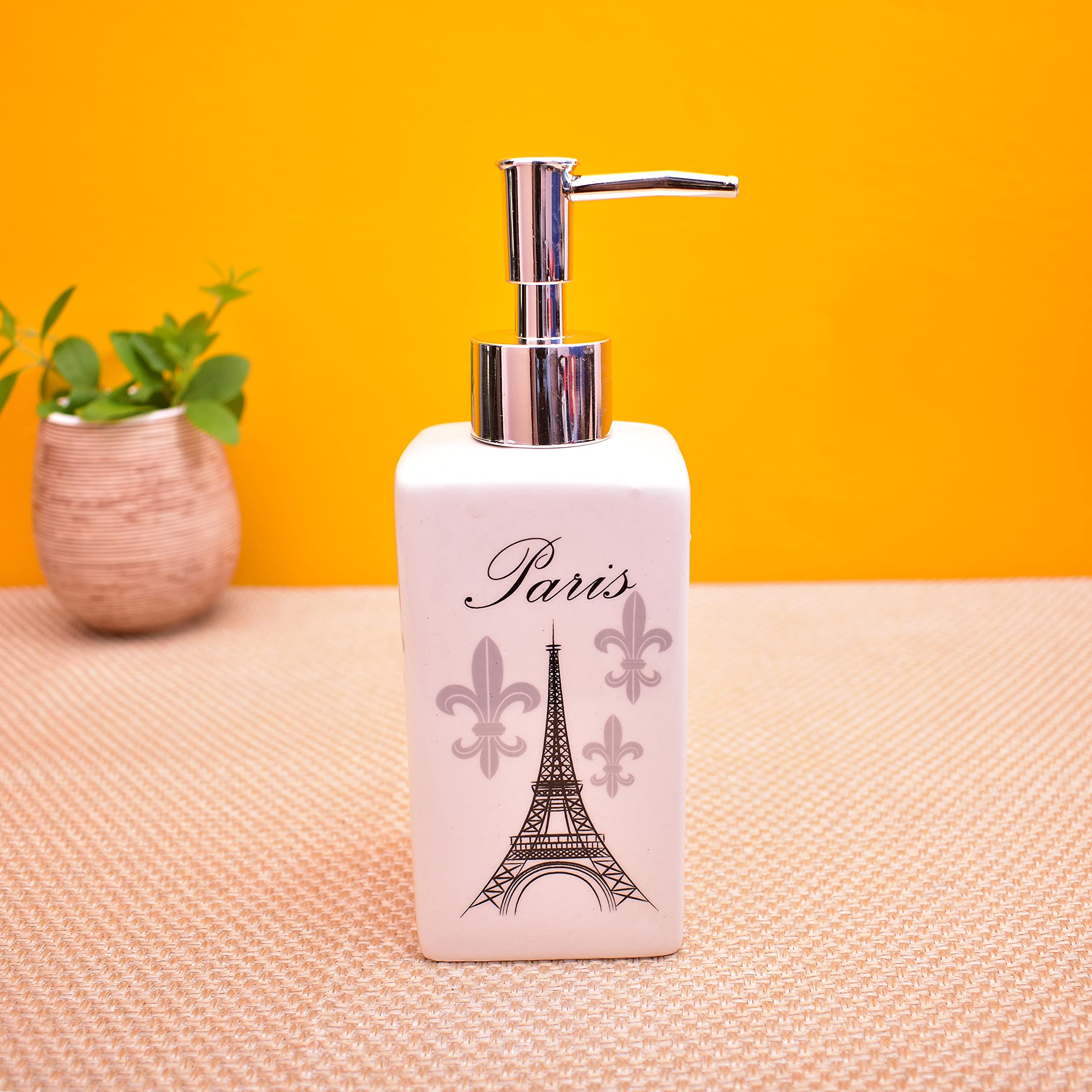 KunhaR Ceramic Liquid Soap Dispenser, 300 Ml, White - Image 3