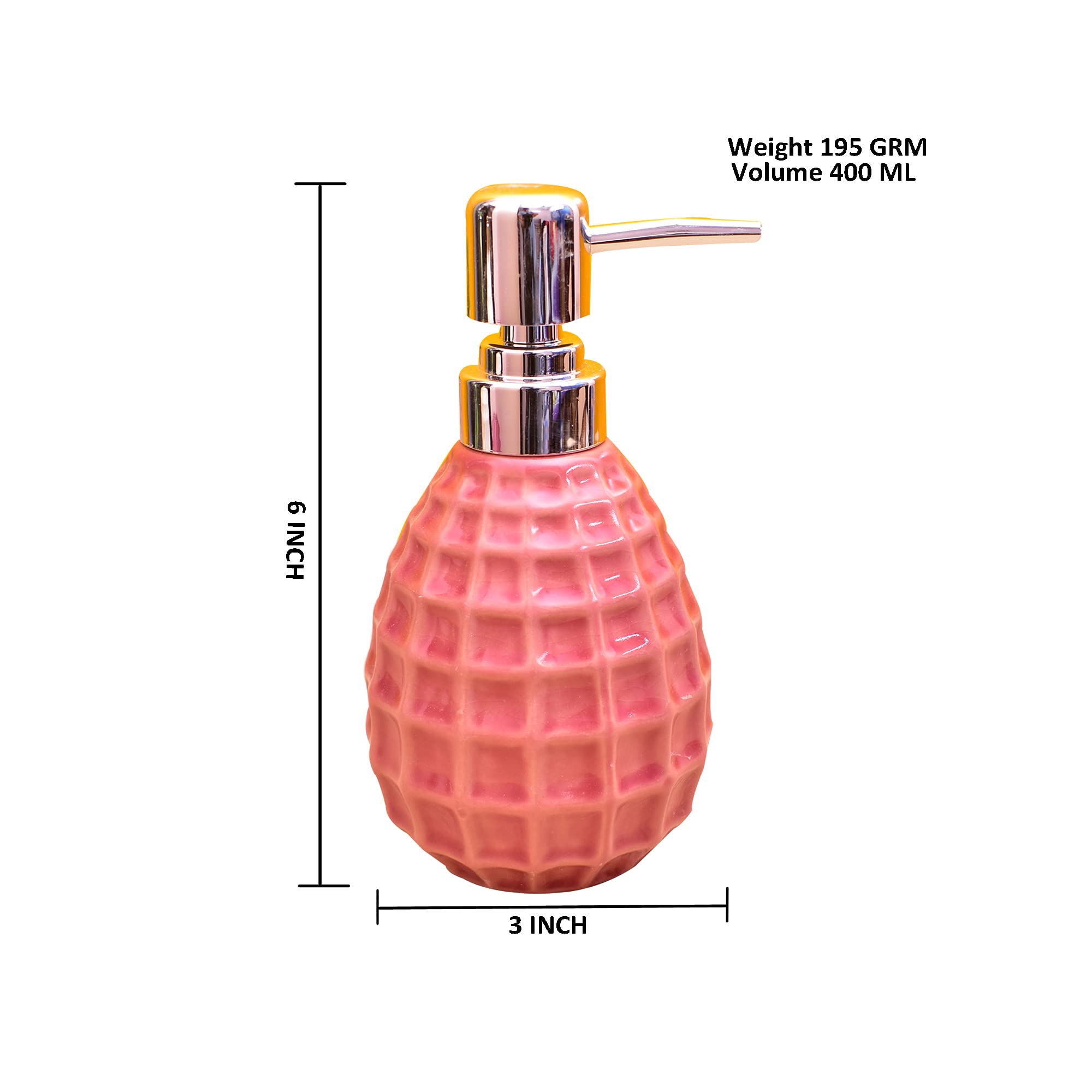KunhaR Ceramic Liquid Soap Dispenser, 400 Ml, Red - Image 3
