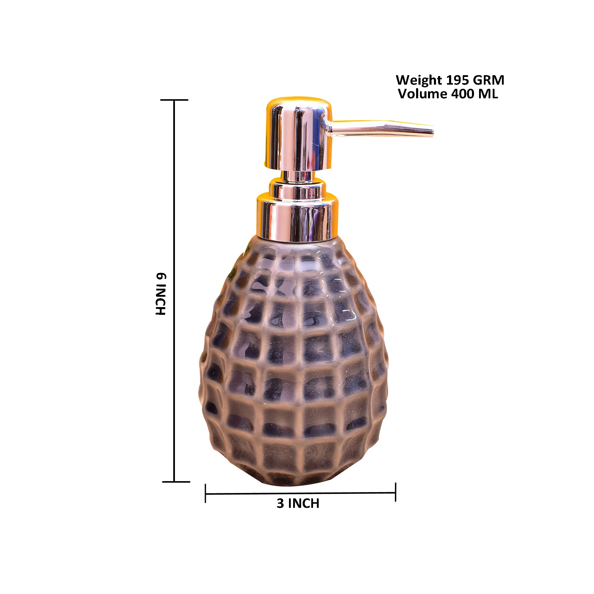 KunhaR Ceramic Liquid Soap Dispenser, 400 Ml, Light Black - Image 3