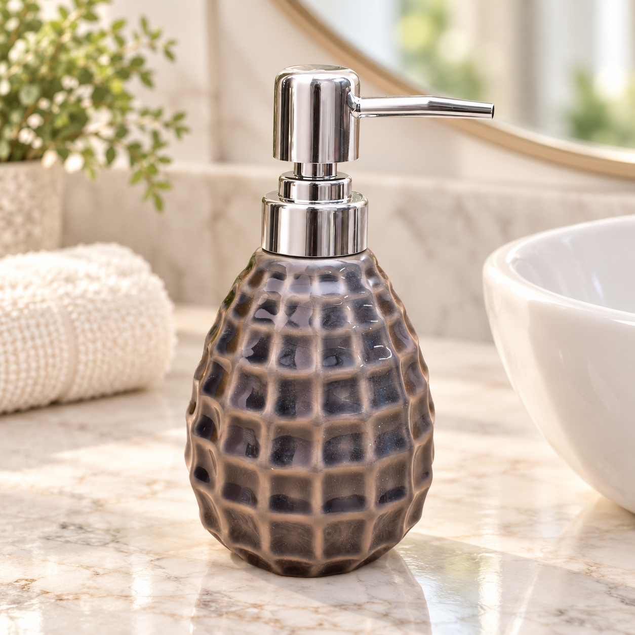 KunhaR Ceramic Liquid Soap Dispenser, 400 Ml, Light Black