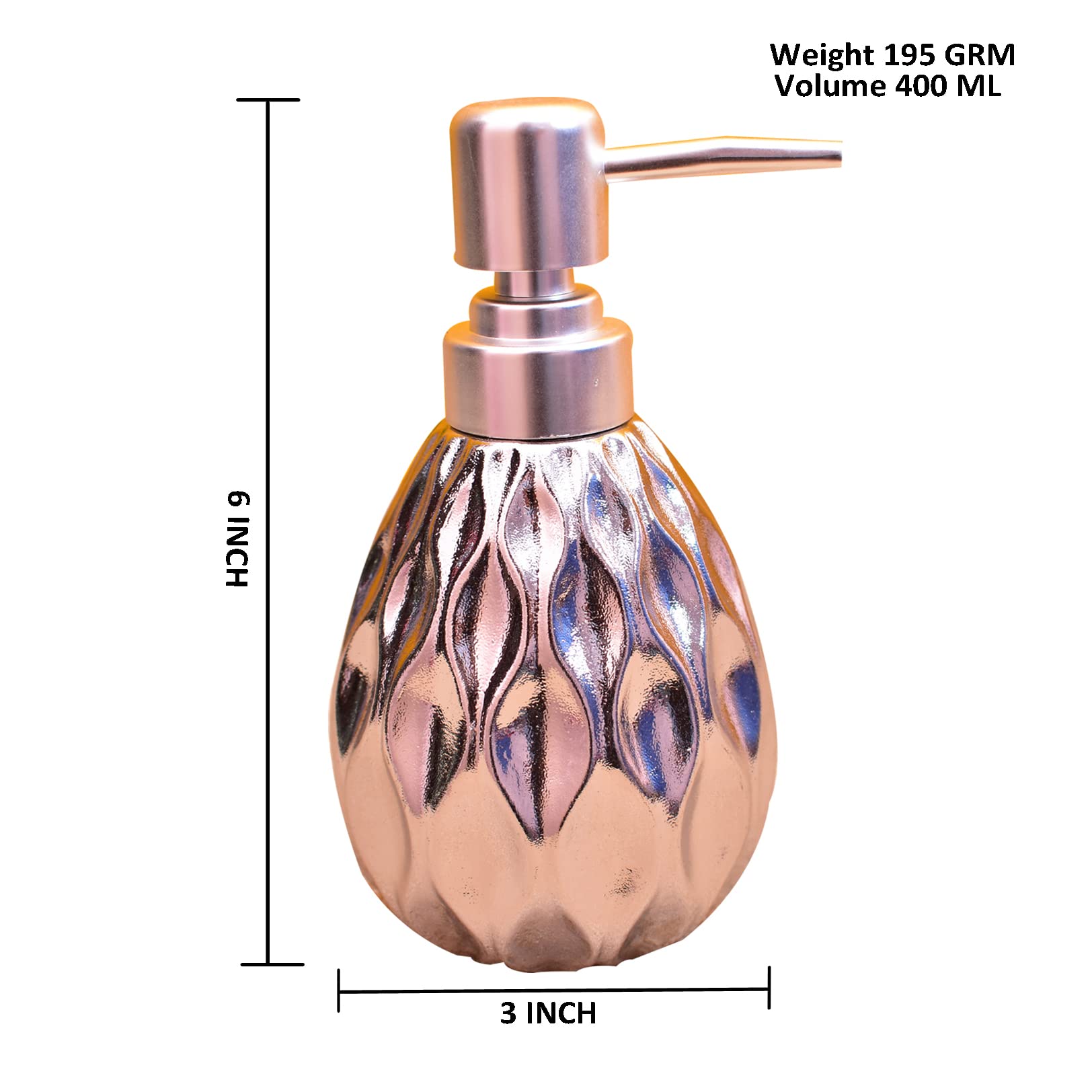 KunhaR Ceramic Liquid Soap Dispenser, 400 Ml, Silver - Image 2
