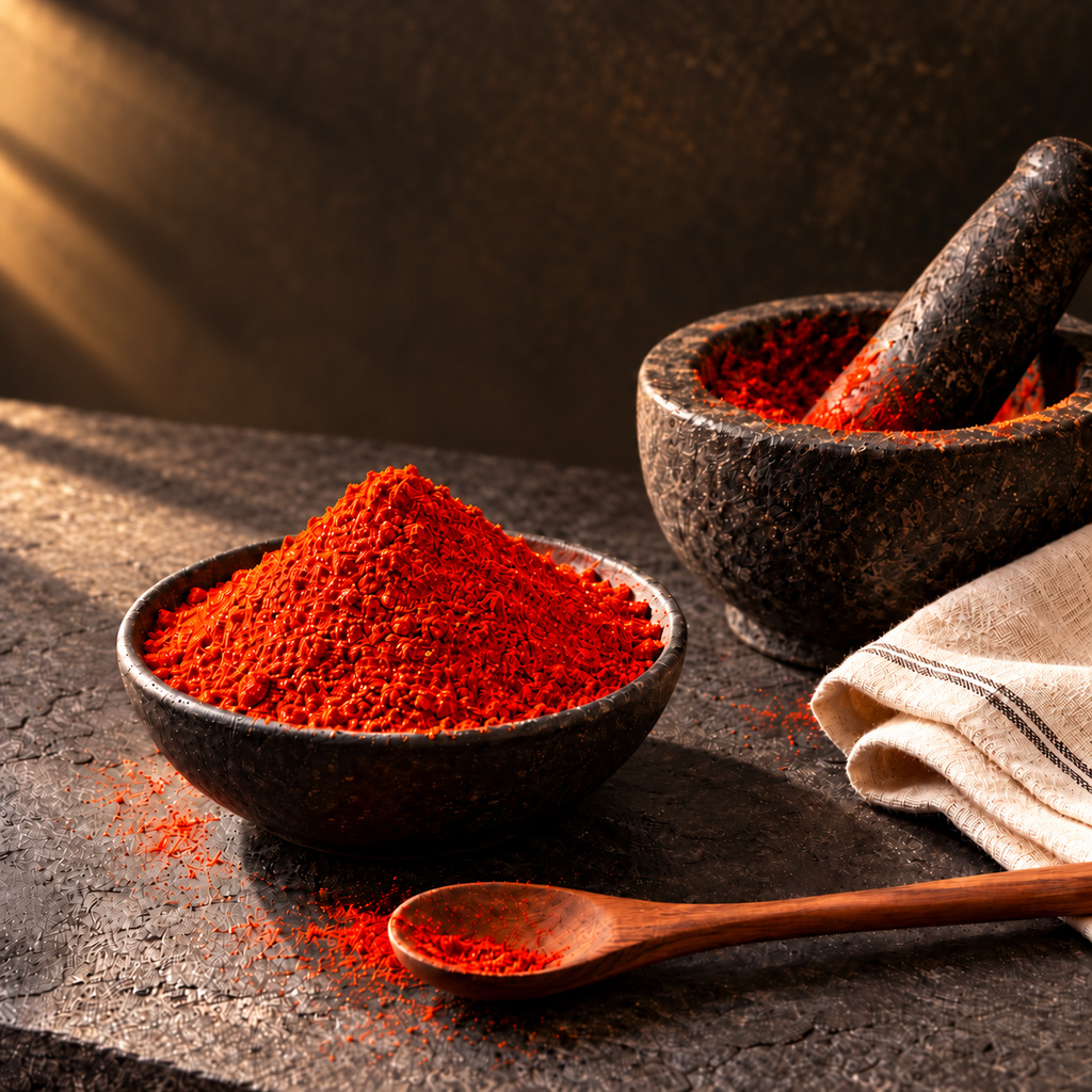 Mathania Chilli Powder, styled product photograph 3; props not included.