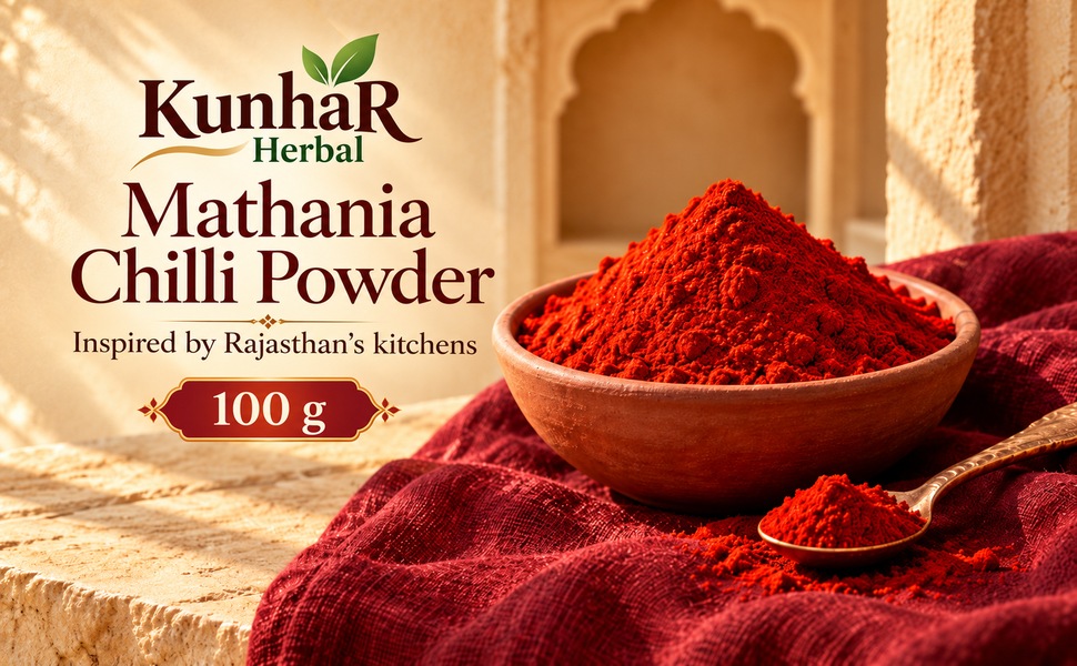 KunhaR Masala Mathania Mirch Powder 100g | Ground Red Chilli Powder for Indian Cooking – visual story 2