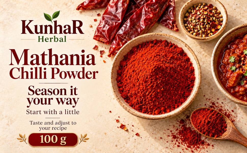 KunhaR Masala Mathania Mirch Powder 100g | Ground Red Chilli Powder for Indian Cooking – visual story 5