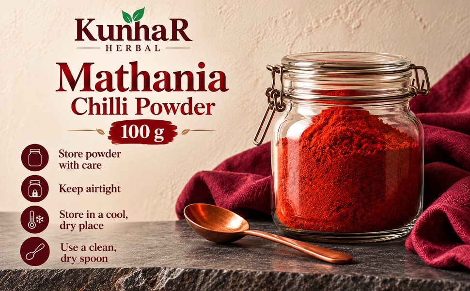 KunhaR Masala Mathania Mirch Powder 100g | Ground Red Chilli Powder for Indian Cooking – visual story 6