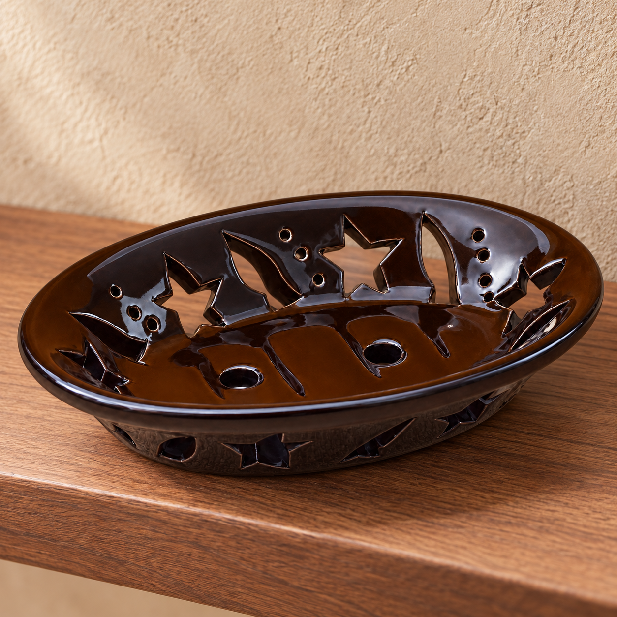 KunhaR Ceramic Soap Dish Holder, Black | Draining Soap Tray for Bathroom, Kitchen Sink & Wash Basin, 1 Piece - Image 2