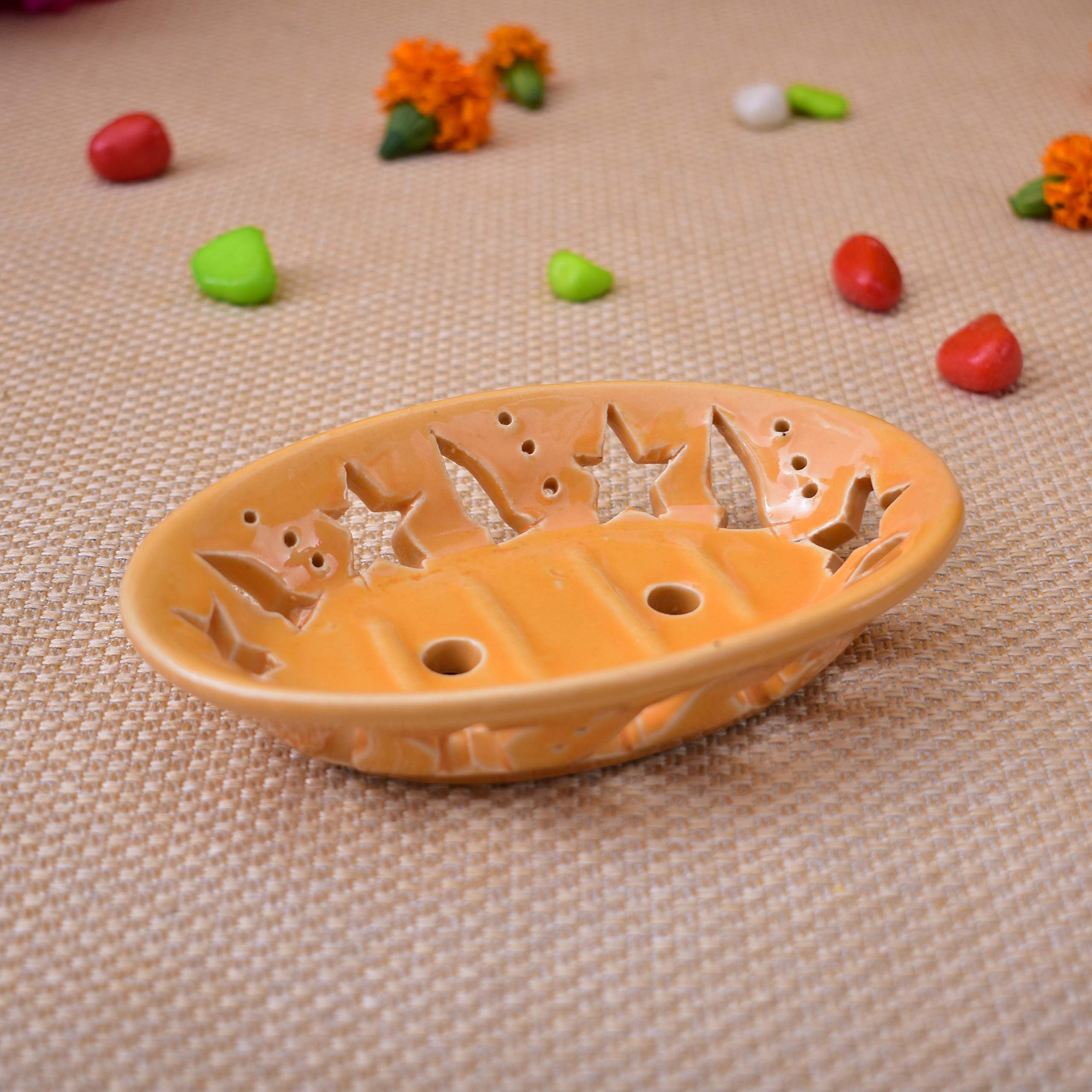 KunhaR Ceramic Soap Dish Holder, 1 Piece Yellow - Image 3