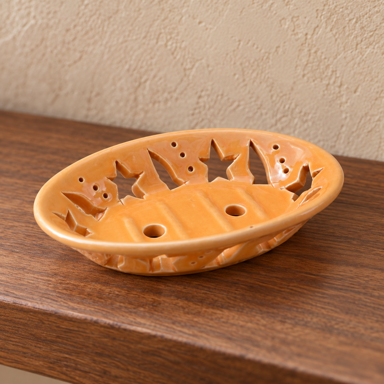 KunhaR Ceramic Soap Dish Holder, Yellow | Draining Soap Tray for Bathroom, Kitchen Sink & Wash Basin, 1 Piece - Image 5