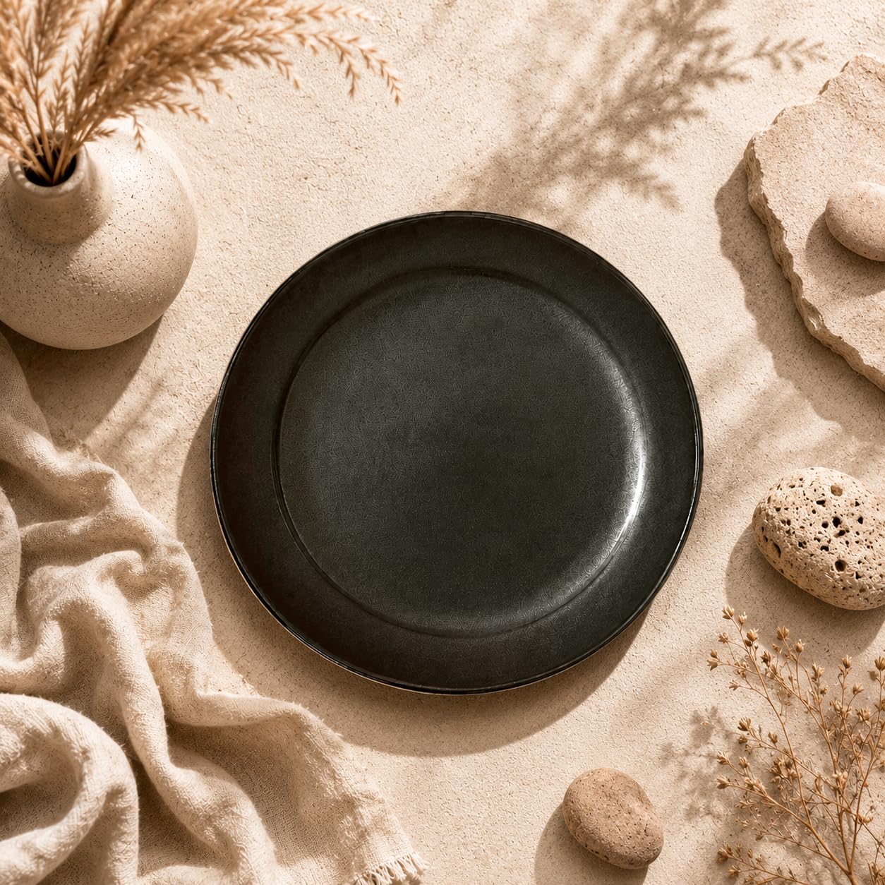 Kunhar Ceramic Dinner Plate 10 Inch | Midnight Blue Gloss | Premium Stoneware | Microwave & Dishwasher Safe, Pack of 1