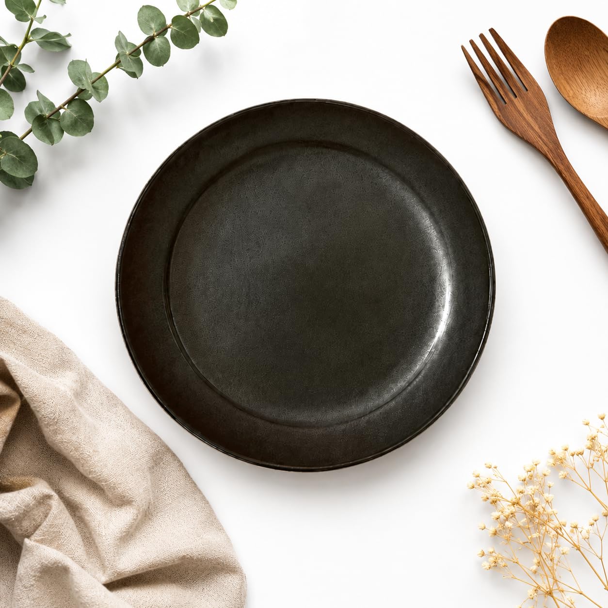 Kunhar Ceramic Dinner Plate 10 Inch | Midnight Blue Gloss | Premium Stoneware | Microwave & Dishwasher Safe, Pack of 1 — detail view 1