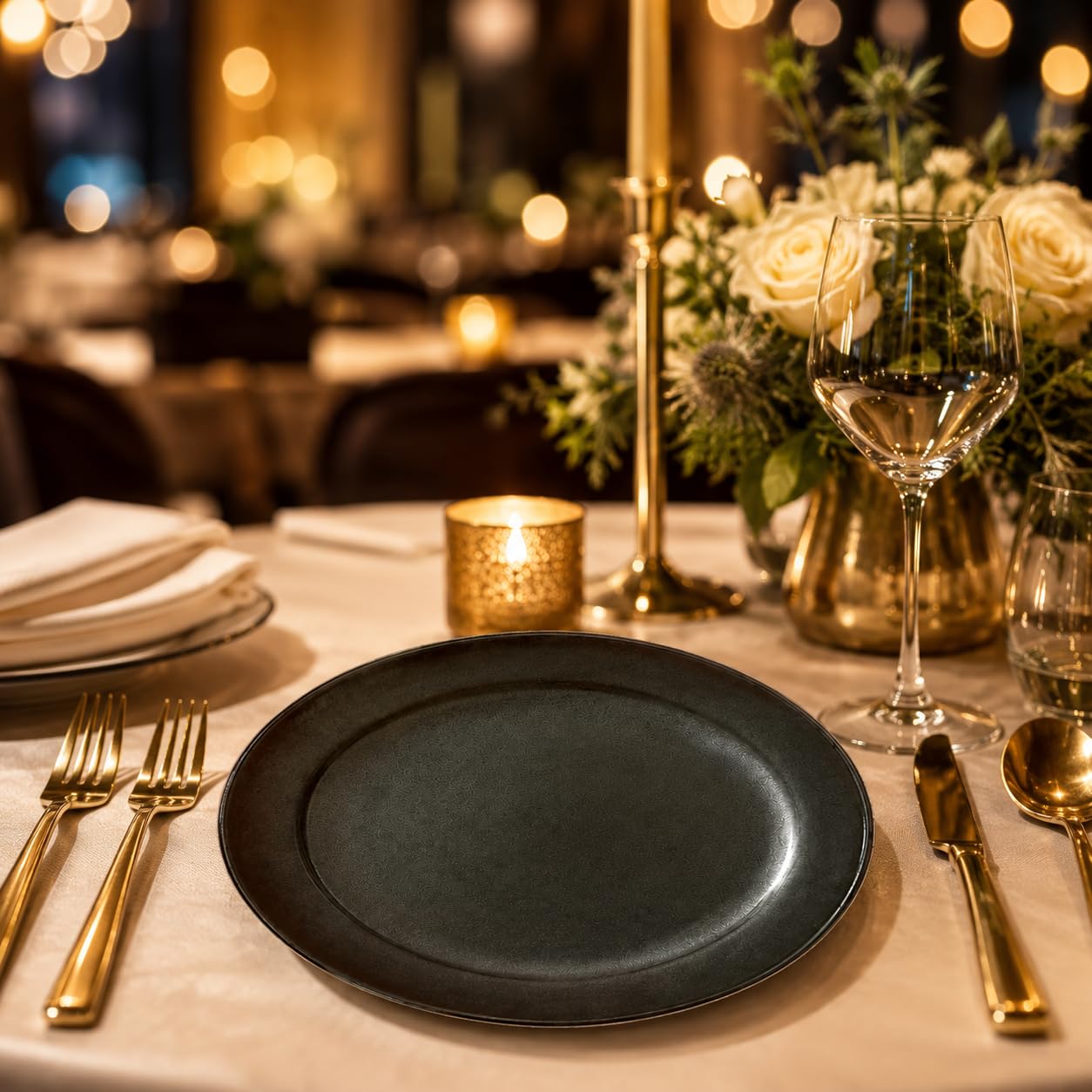 Kunhar Ceramic Dinner Plate 10 Inch | Midnight Blue Gloss | Premium Stoneware | Microwave & Dishwasher Safe, Pack of 1 — detail view 4