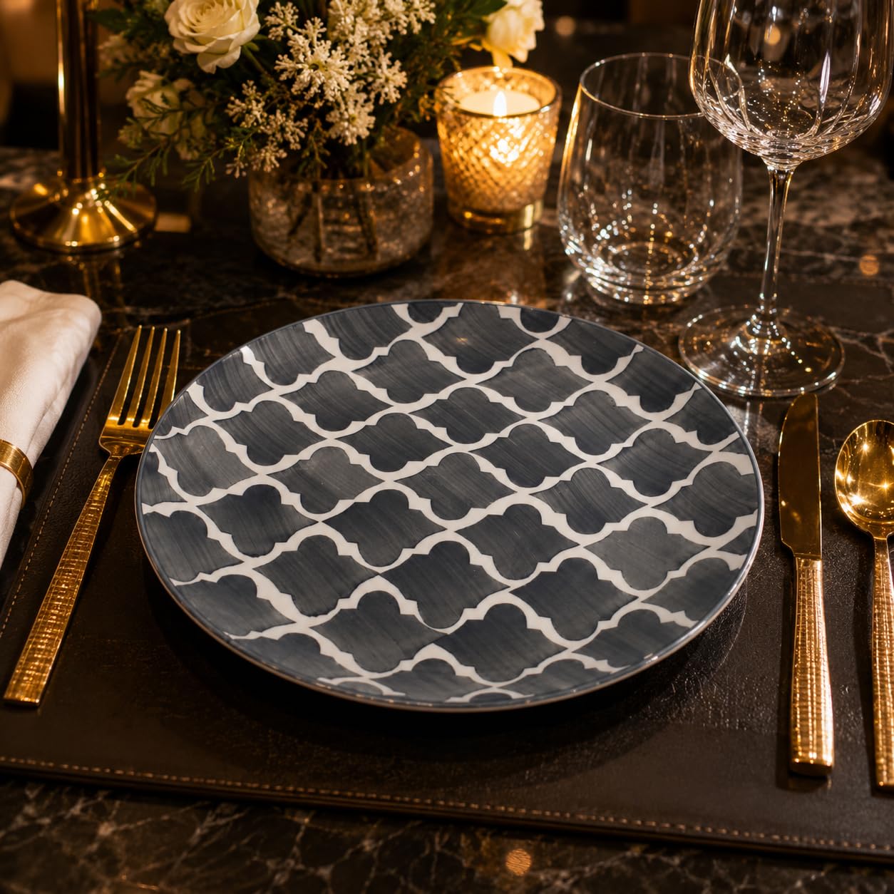 Kunhar Ceramic Dinner Plate 10 Inch | Grey Umrao | Premium Stoneware | Microwave & Dishwasher Safe, Pack of 1 — detail view 6