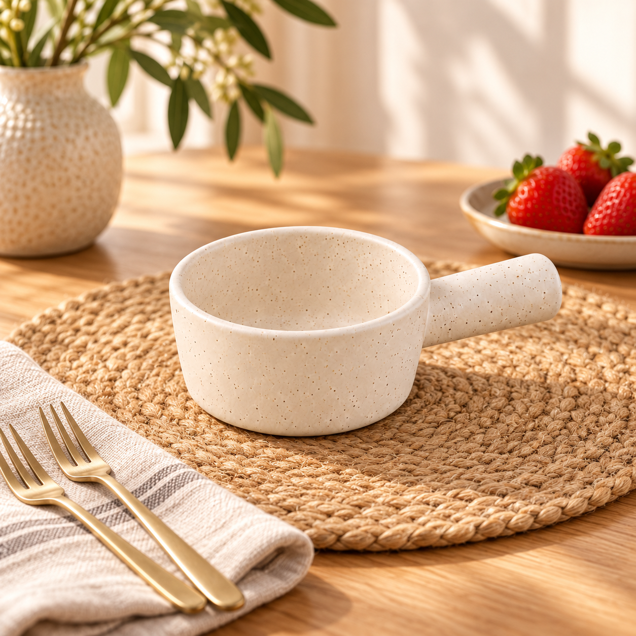 KunhaR Ceramic Fondue Top for Chocolate, Cheese & Dips, 180 ml, White, Pack of 1 | Lead-Free, Microwave & Oven Safe