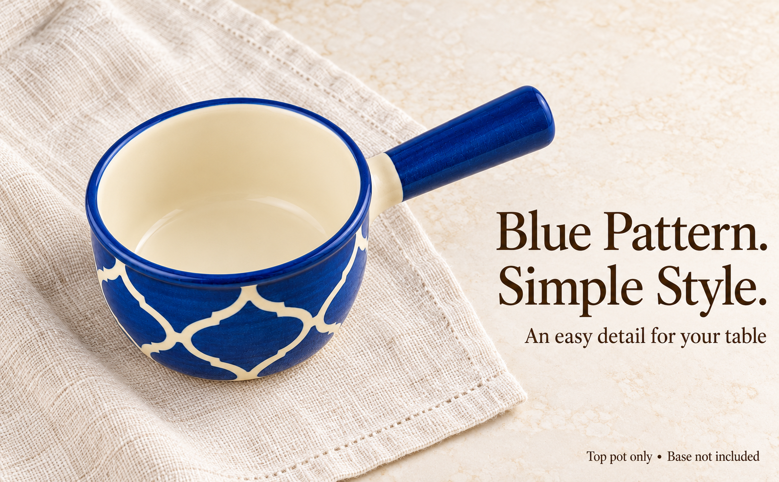 KunhaR Ceramic Fondue Top, 180 ml, Pack of 1, Blue – visual story 5