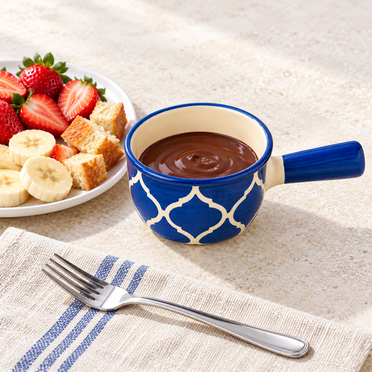 KunhaR Ceramic Fondue Top, 180 ml, Pack of 1, Blue – image 2