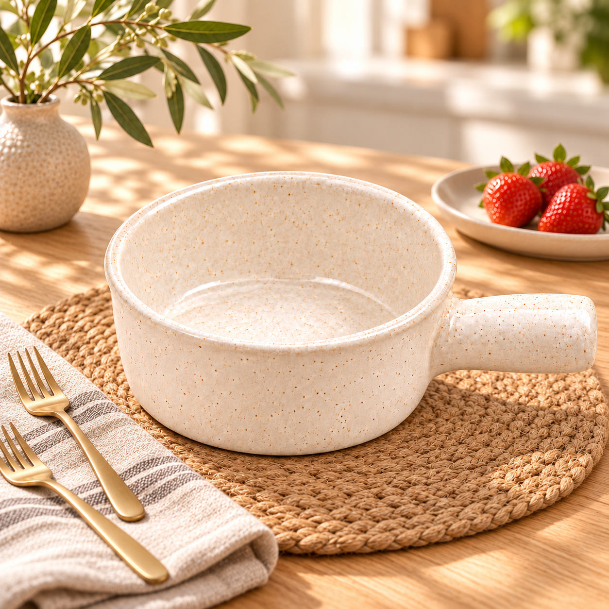 KunhaR Ceramic Fondue Top for Chocolate, Cheese & Dips, 450 ml, White, Pack of 1 | Lead-Free, Microwave & Oven Safe