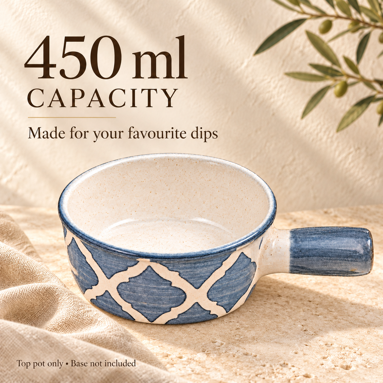 KunhaR Ceramic Fondue Top, 450 ml, Pack of 1, Grey – image 7