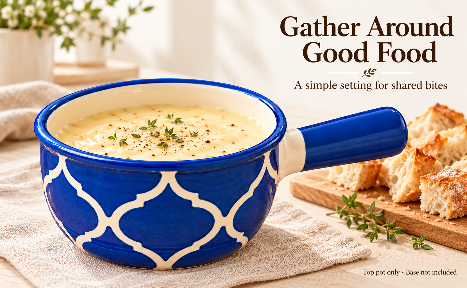 KunhaR Ceramic Fondue Top, 450 ml, Pack of 1, Blue – visual story 3