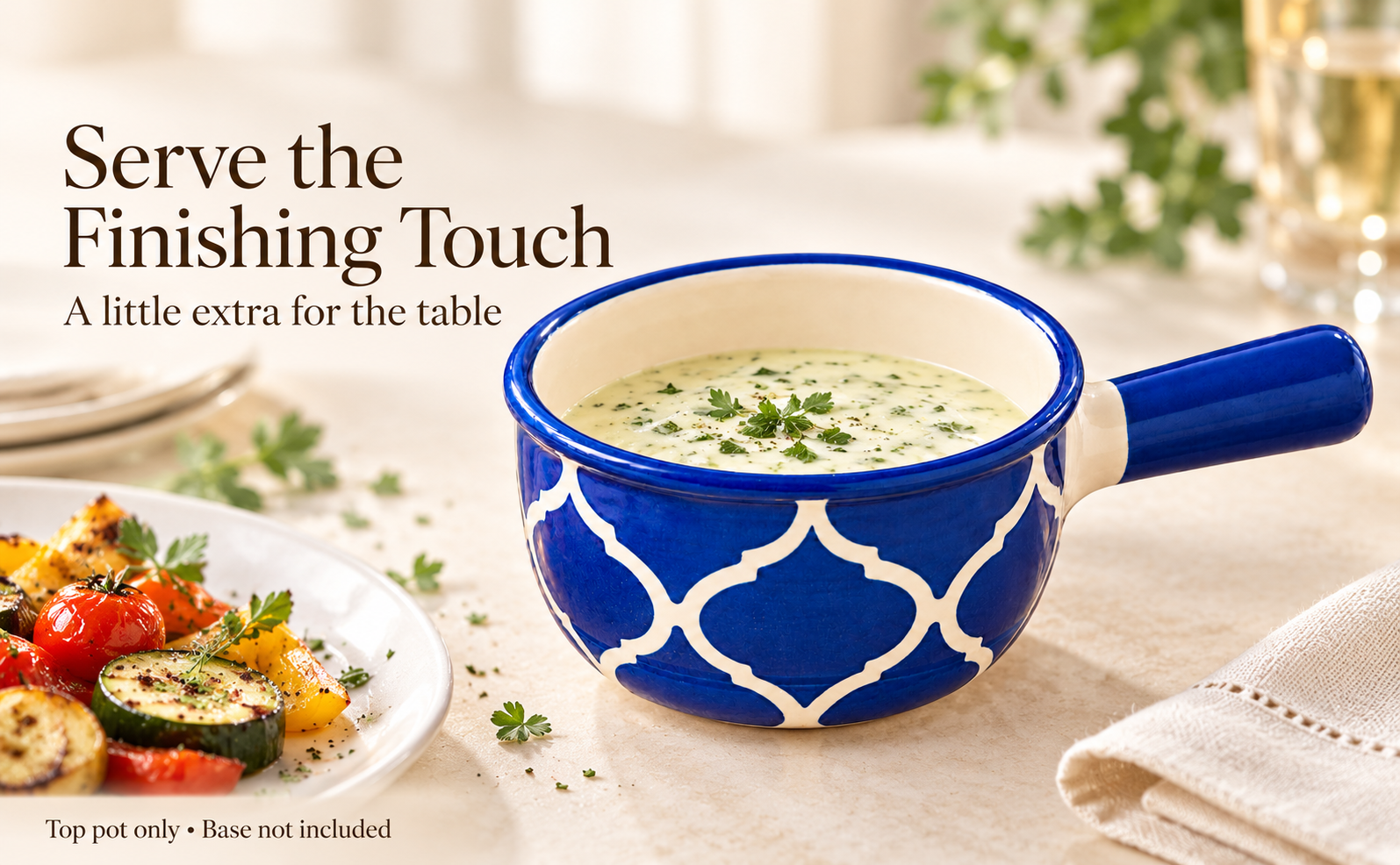 KunhaR Ceramic Fondue Top, 450 ml, Pack of 1, Blue – visual story 4