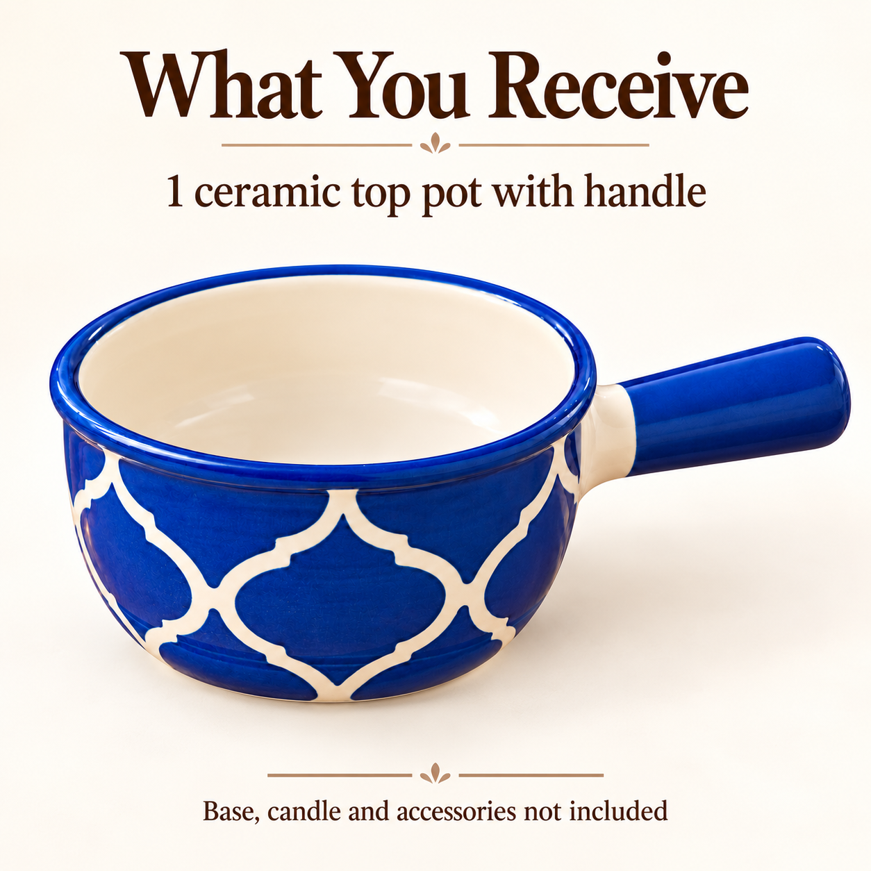 KunhaR Ceramic Fondue Top, 450 ml, Pack of 1, Blue – image 6