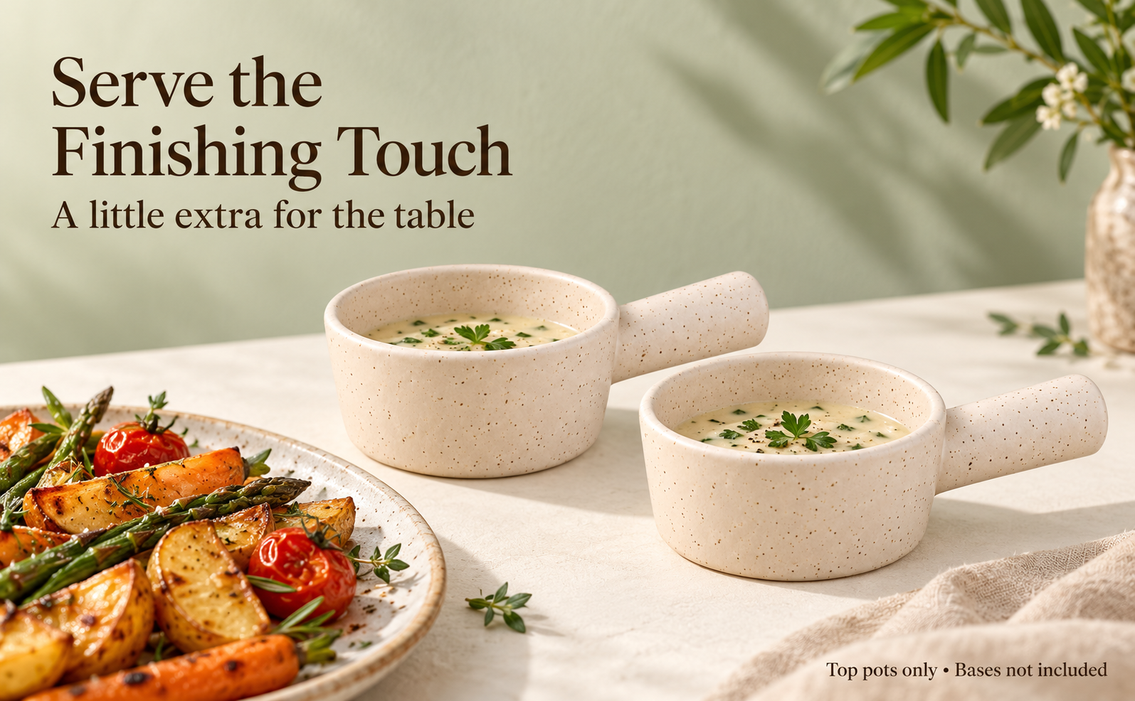 KunhaR Ceramic Fondue Top, 180 ml + 180 ml, Pack of 2, White + White – visual story 4