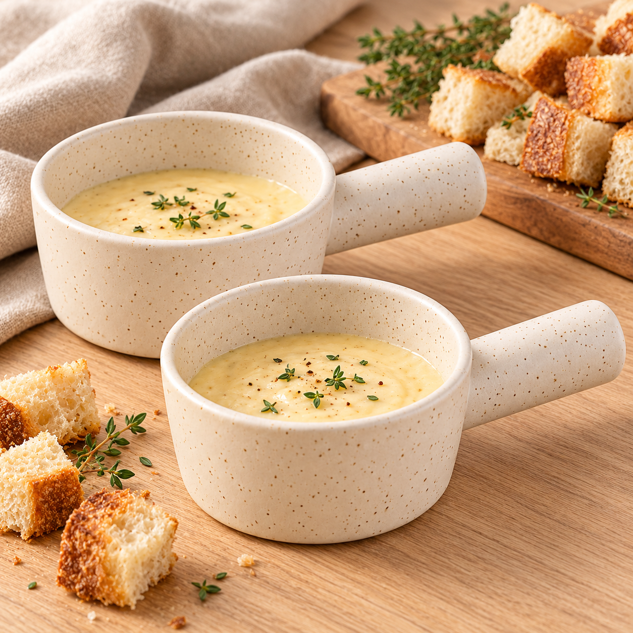KunhaR Ceramic Fondue Top, 180 ml + 180 ml, Pack of 2, White + White – image 3