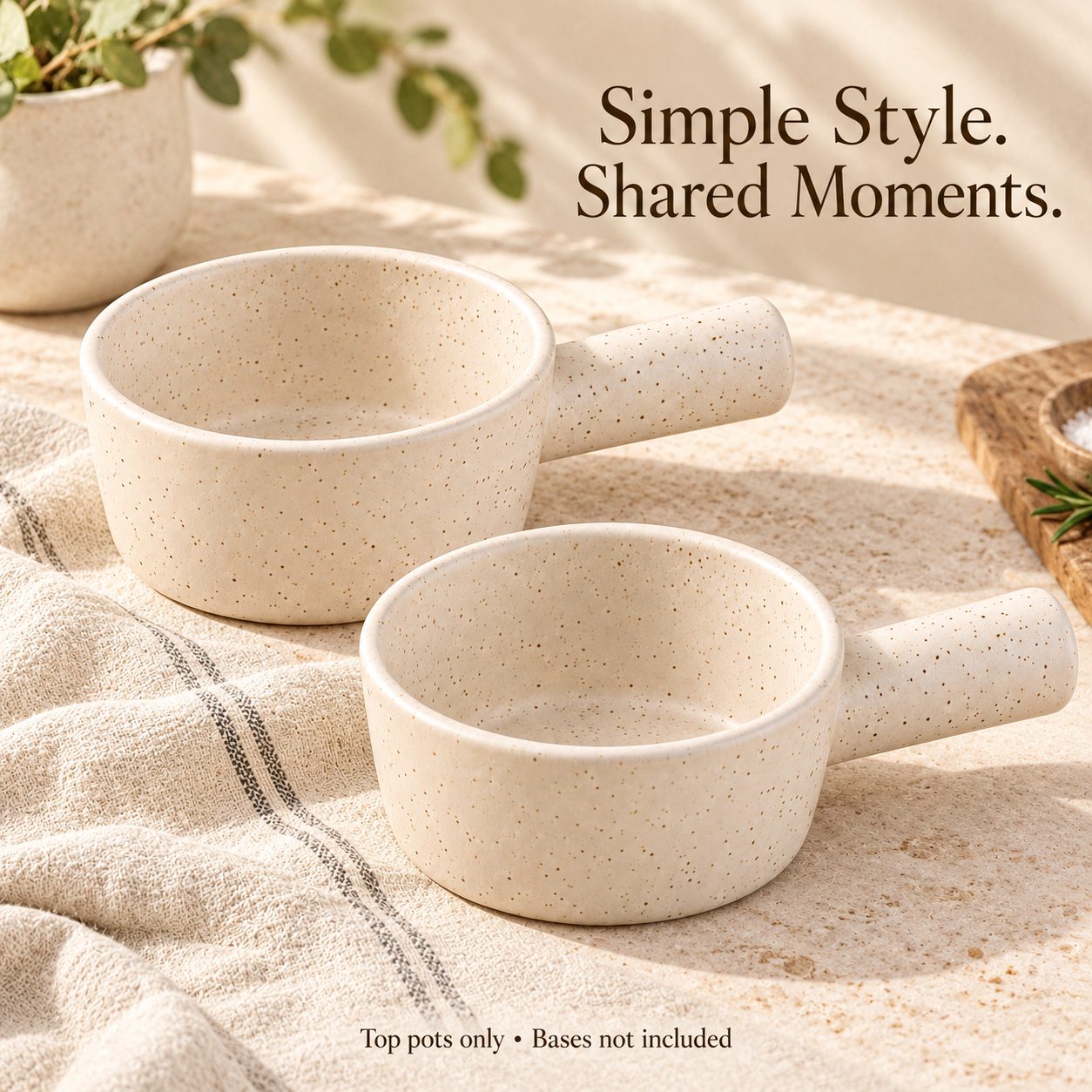 KunhaR Ceramic Fondue Top, 180 ml + 180 ml, Pack of 2, White + White – image 5