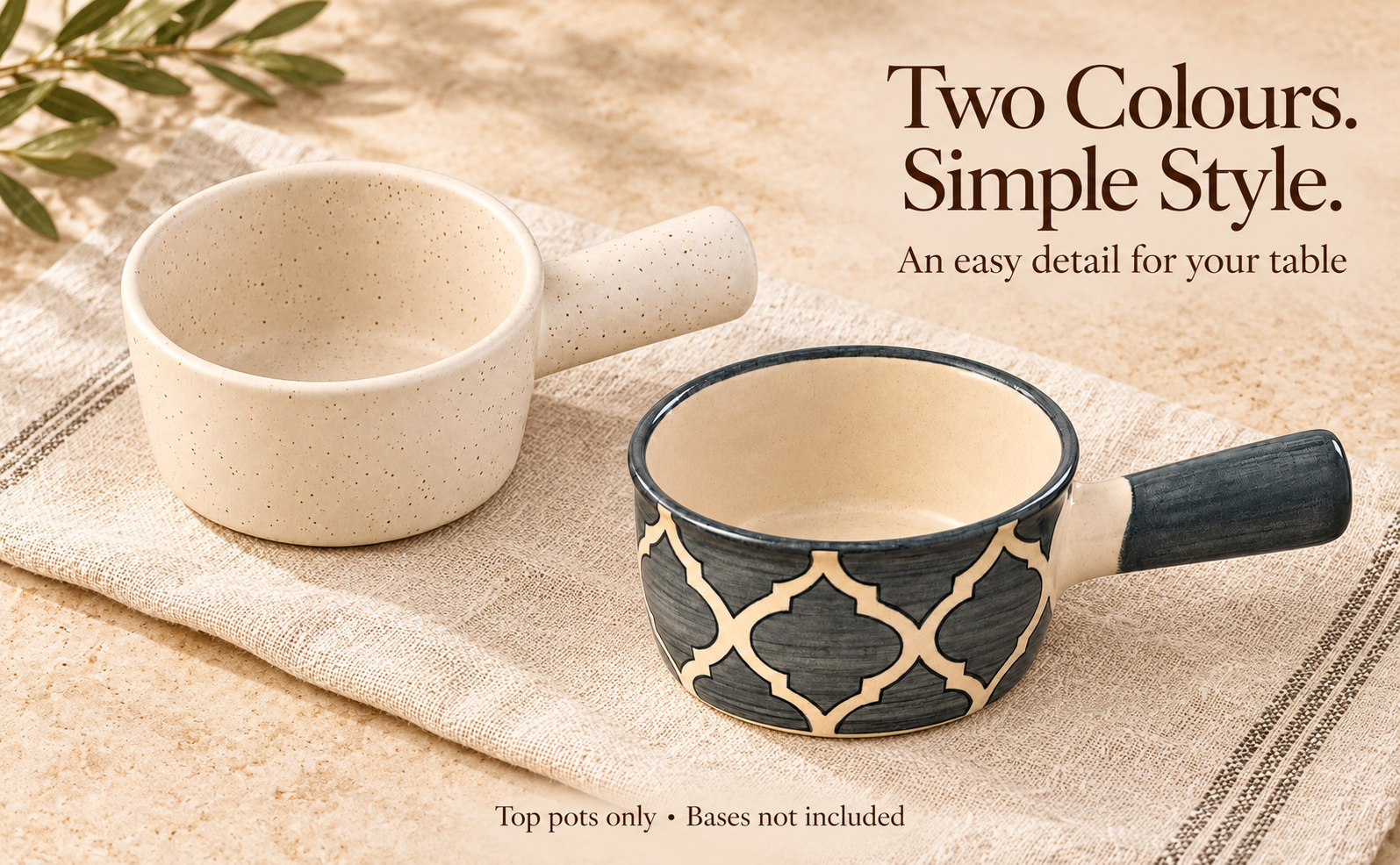 KunhaR Ceramic Fondue Top, 180 ml + 180 ml, Pack of 2, White + Grey – visual story 5