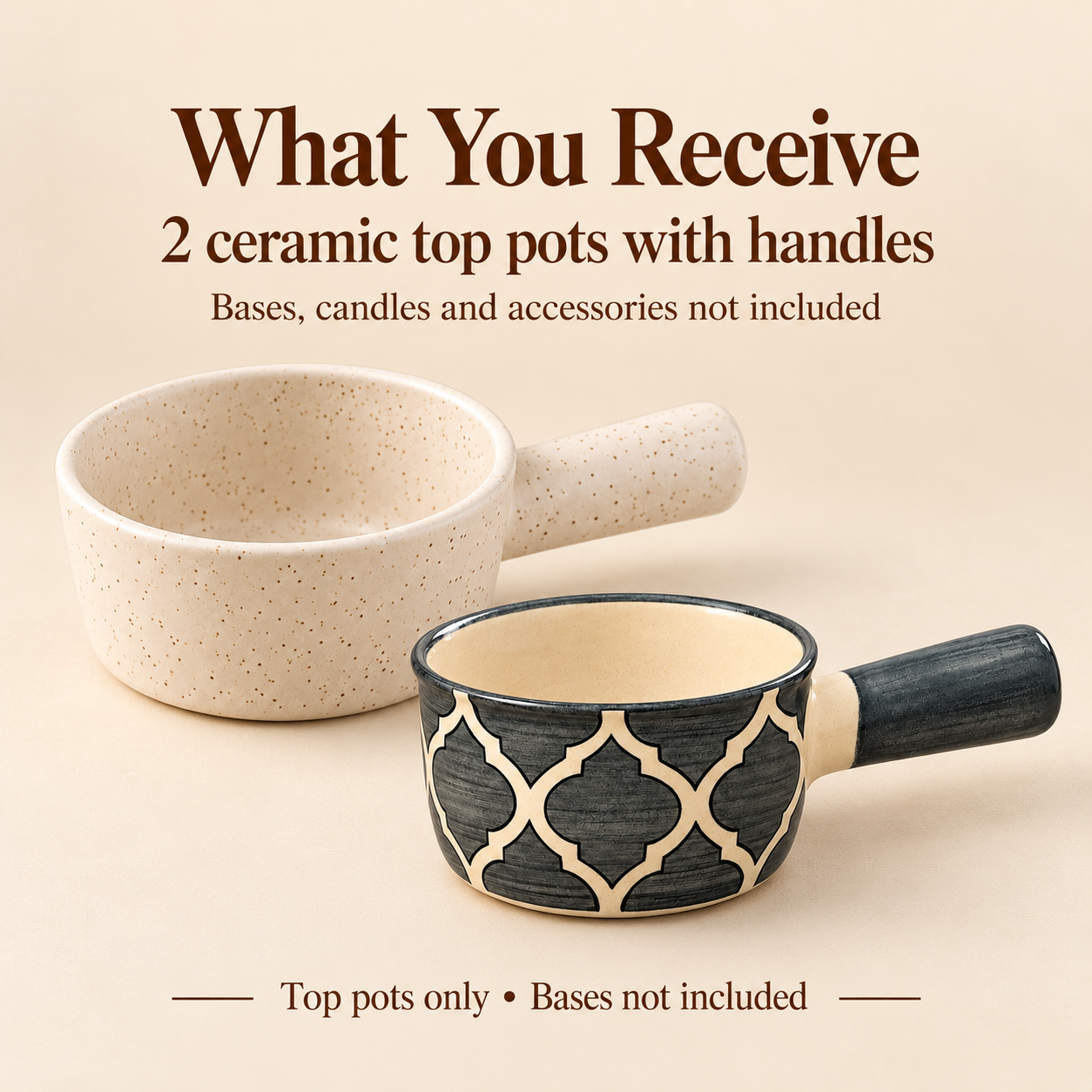 KunhaR Ceramic Fondue Top, 180 ml + 180 ml, Pack of 2, White + Grey – image 6
