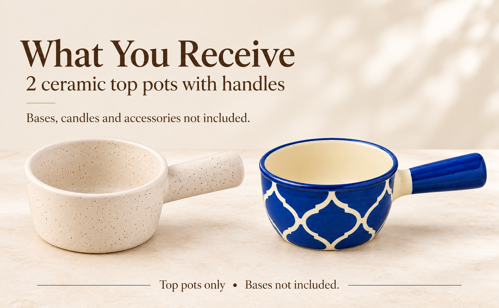 KunhaR Ceramic Fondue Top, 180 ml + 180 ml, Pack of 2, White + Blue – visual story 6
