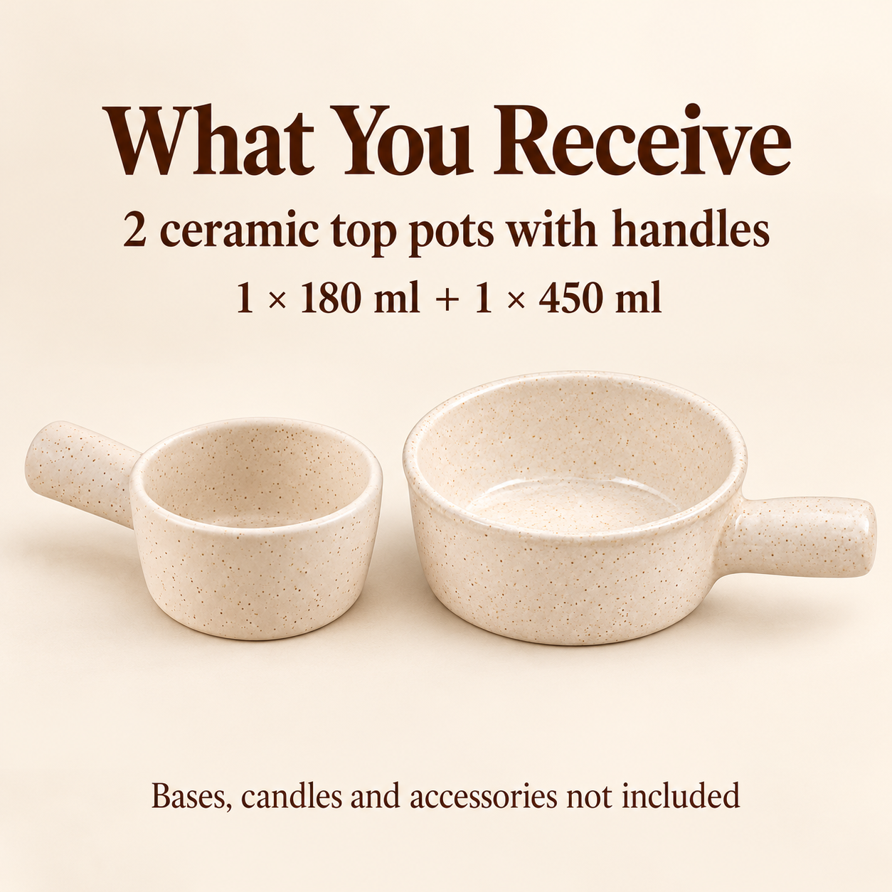 KunhaR Ceramic Fondue Top, 180 ml + 450 ml, Pack of 2, White + White – image 6