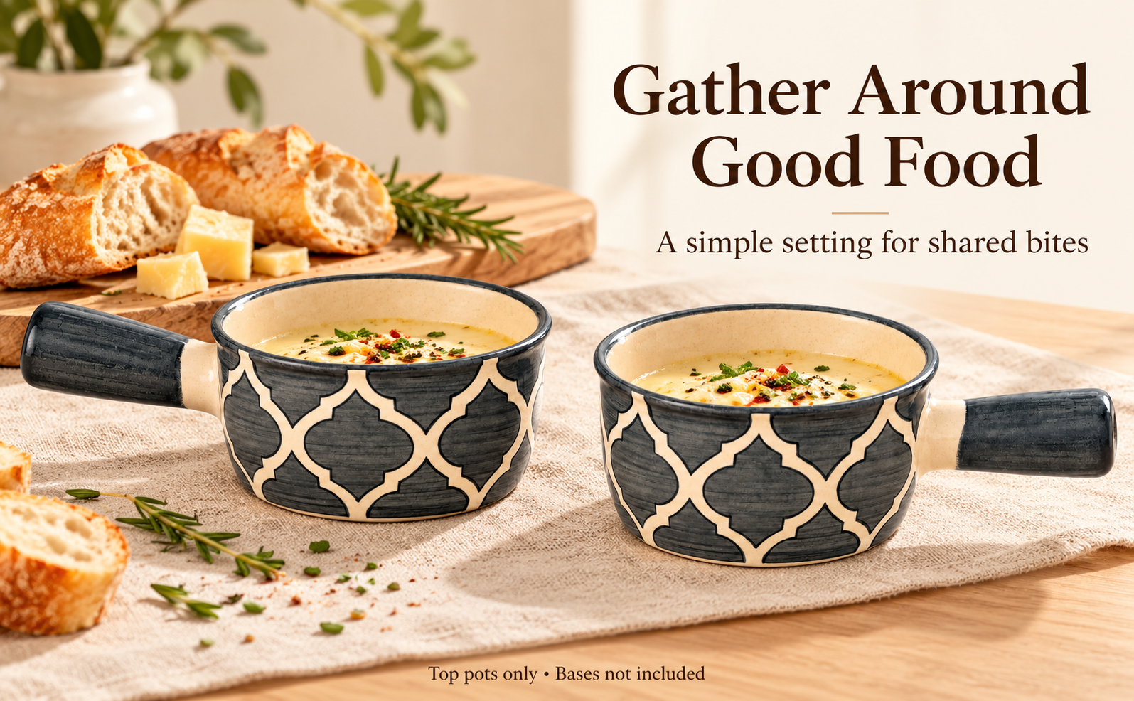 KunhaR Ceramic Fondue Top, 180 ml + 180 ml, Pack of 2, Grey + Grey – visual story 3