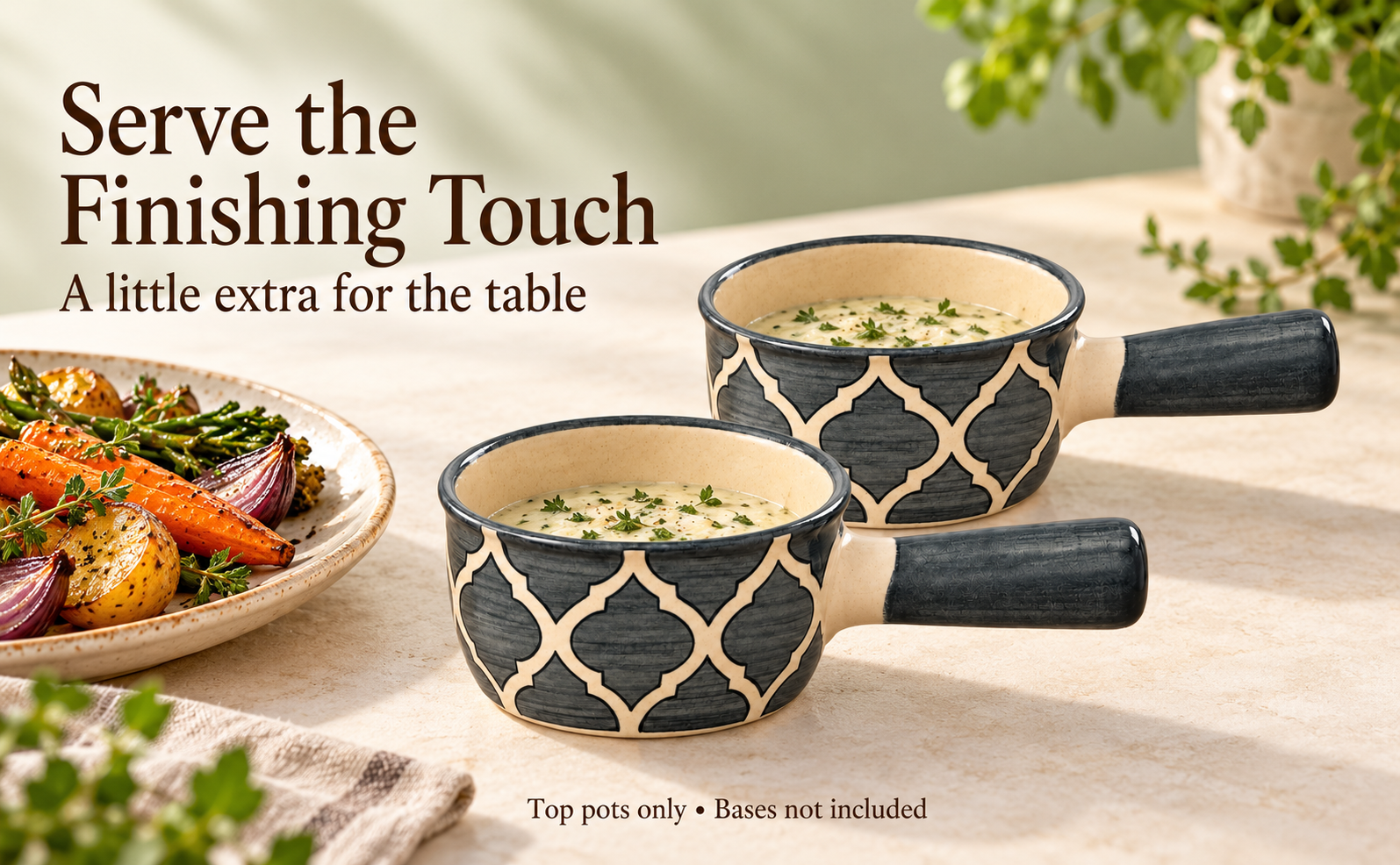 KunhaR Ceramic Fondue Top, 180 ml + 180 ml, Pack of 2, Grey + Grey – visual story 4