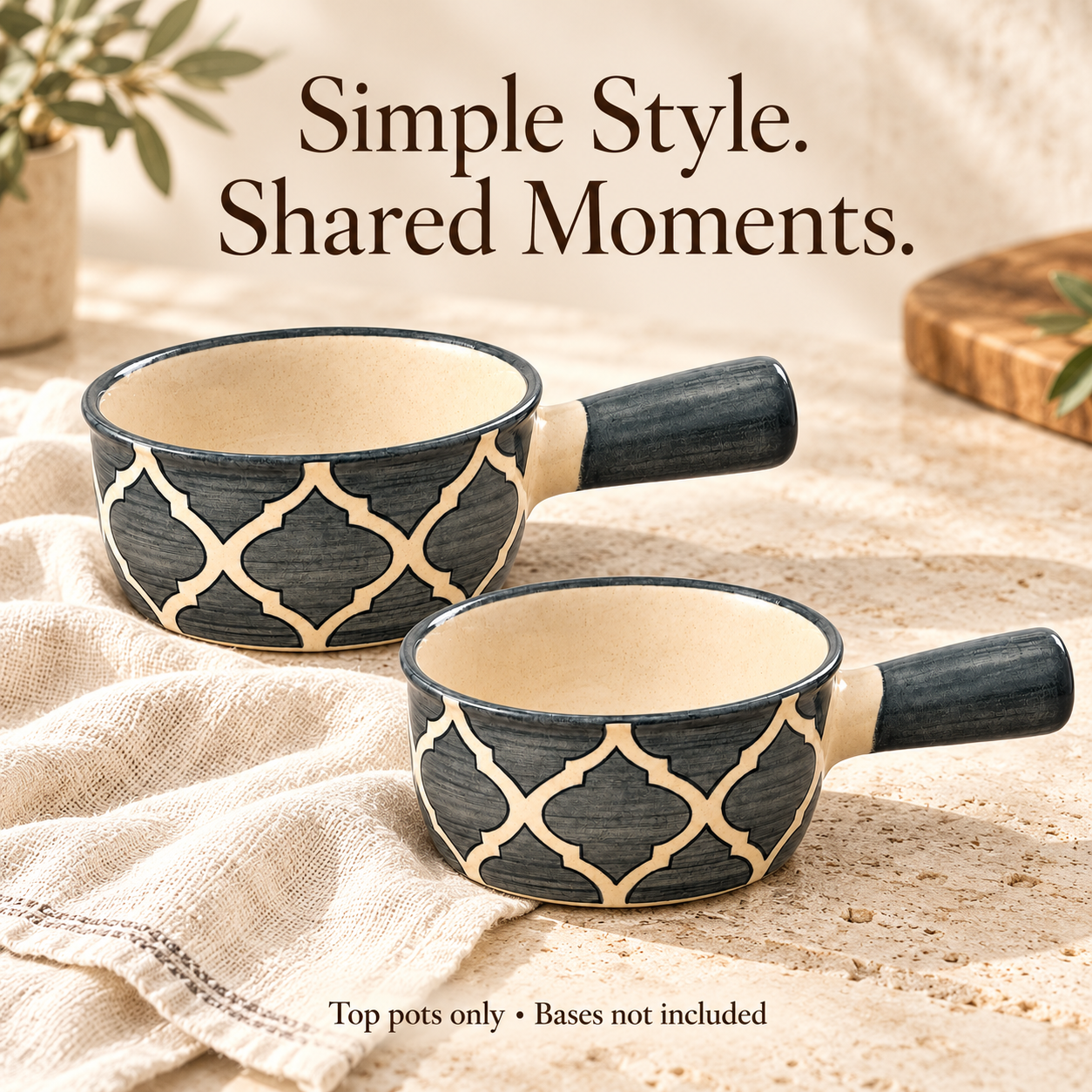 KunhaR Ceramic Fondue Top, 180 ml + 180 ml, Pack of 2, Grey + Grey – image 5