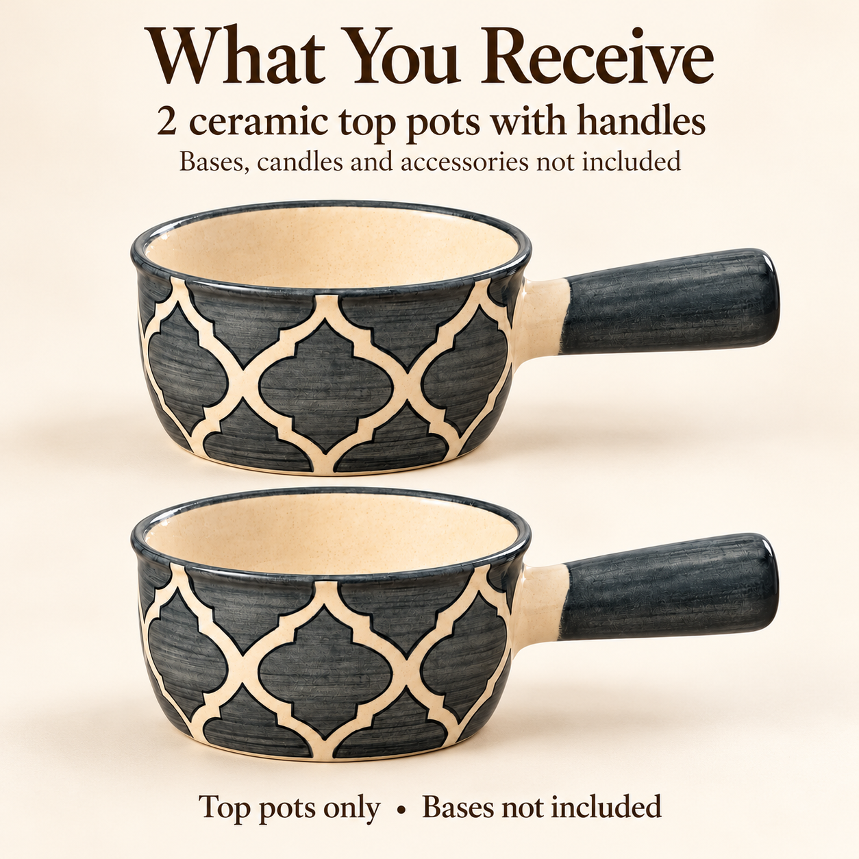 KunhaR Ceramic Fondue Top, 180 ml + 180 ml, Pack of 2, Grey + Grey – image 6
