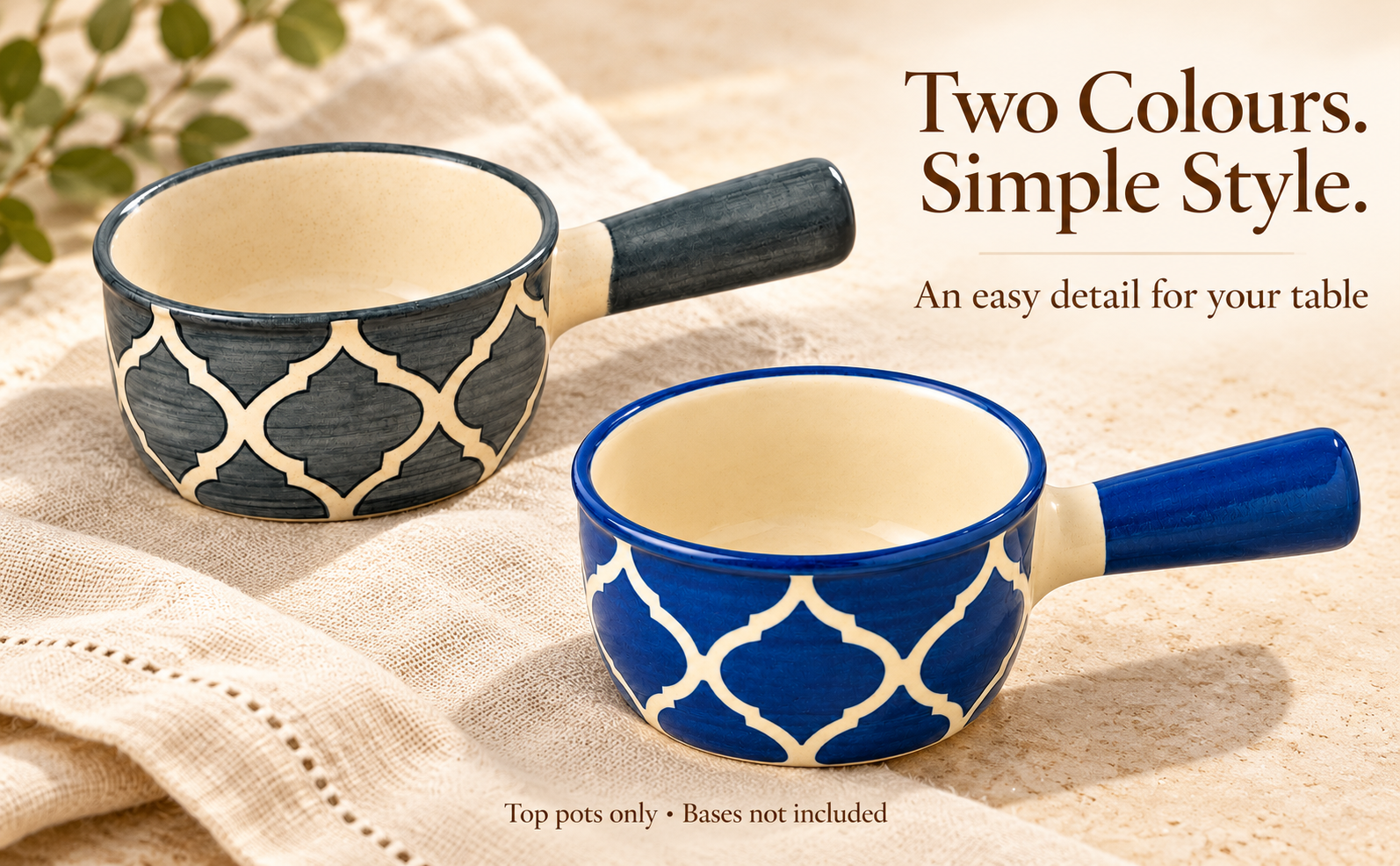 KunhaR Ceramic Fondue Top, 180 ml + 180 ml, Pack of 2, Grey + Blue – visual story 5