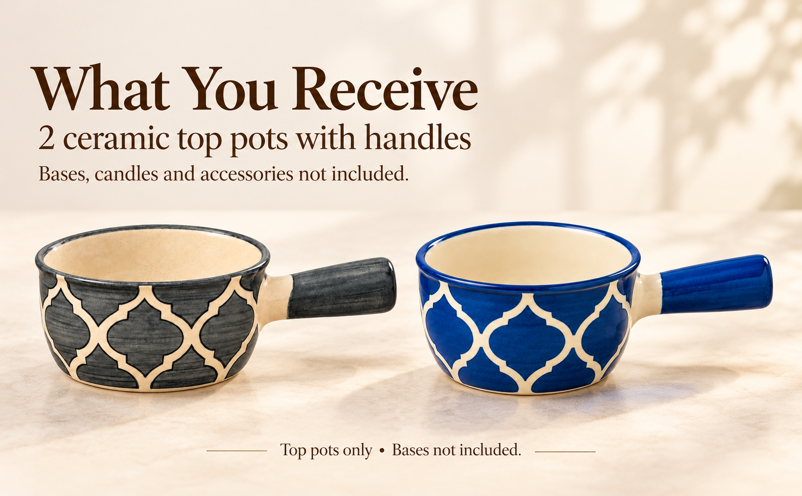 KunhaR Ceramic Fondue Top, 180 ml + 180 ml, Pack of 2, Grey + Blue – visual story 6