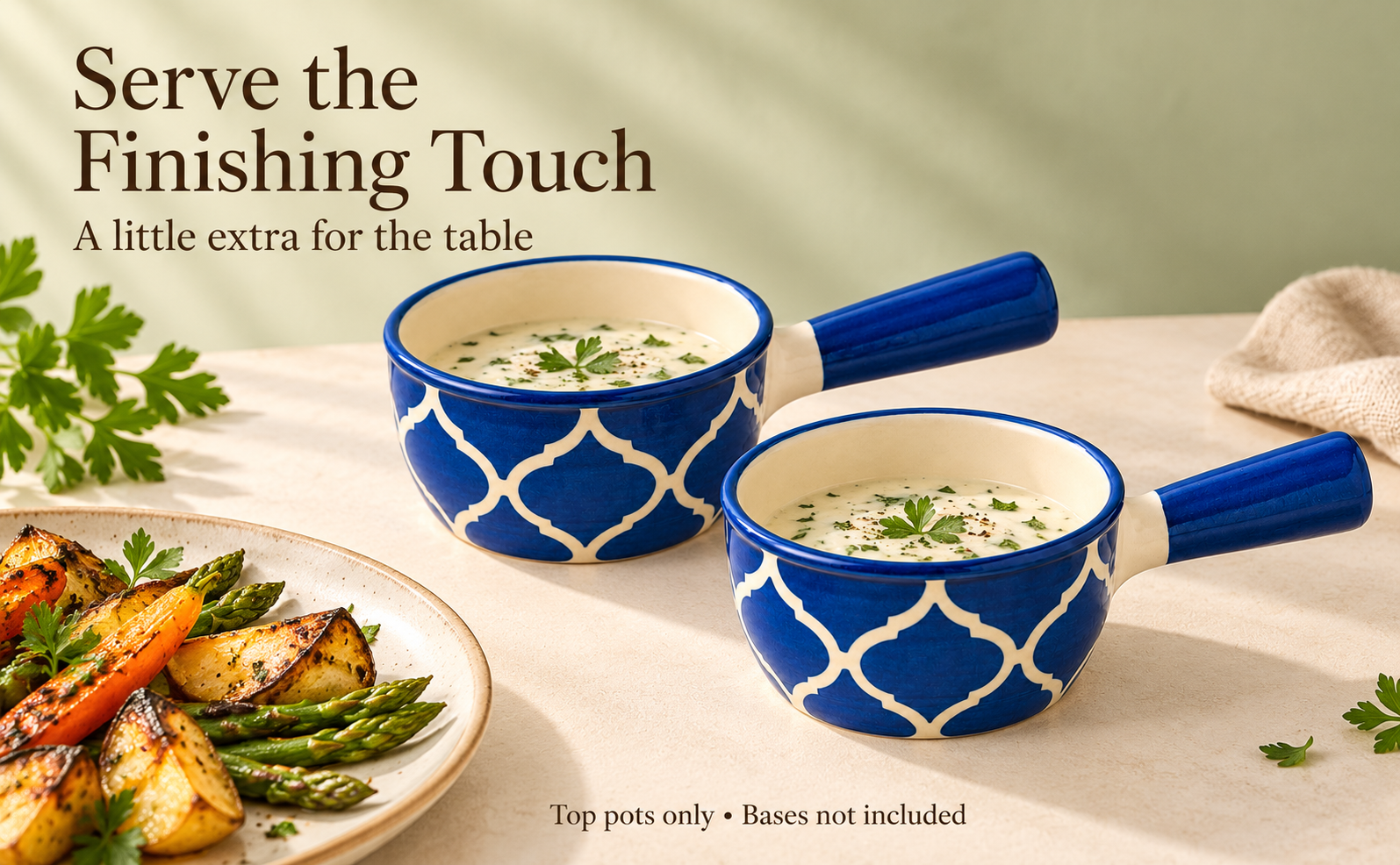 KunhaR Ceramic Fondue Top, 180 ml + 180 ml, Pack of 2, Blue + Blue – visual story 4