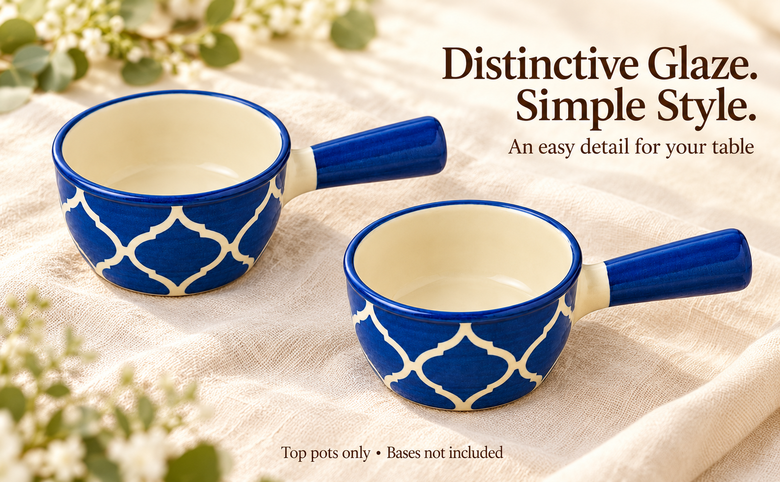 KunhaR Ceramic Fondue Top, 180 ml + 180 ml, Pack of 2, Blue + Blue – visual story 5