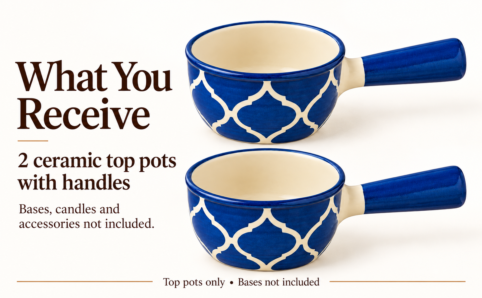 KunhaR Ceramic Fondue Top, 180 ml + 180 ml, Pack of 2, Blue + Blue – visual story 6