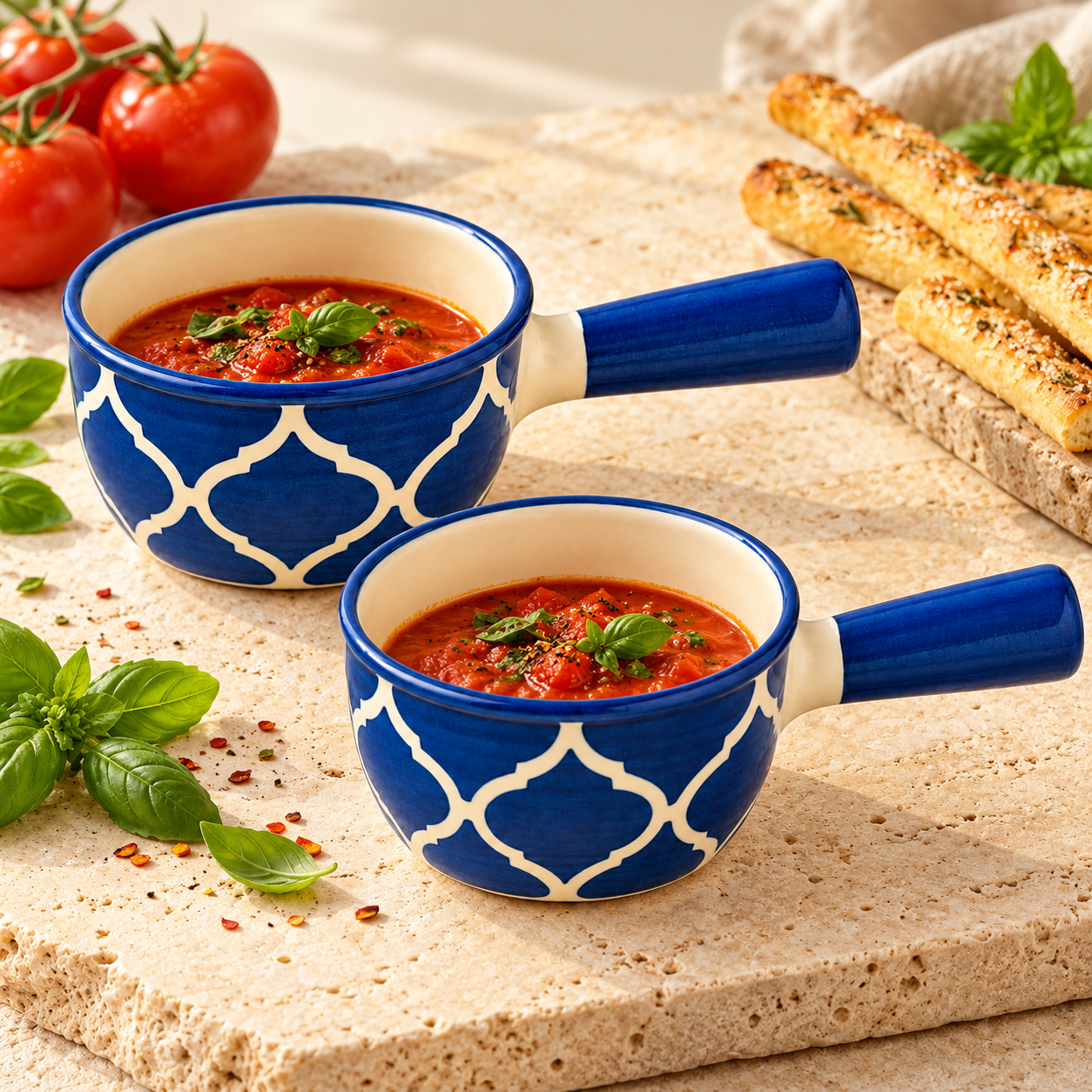 KunhaR Ceramic Fondue Top, 180 ml + 180 ml, Pack of 2, Blue + Blue – image 4