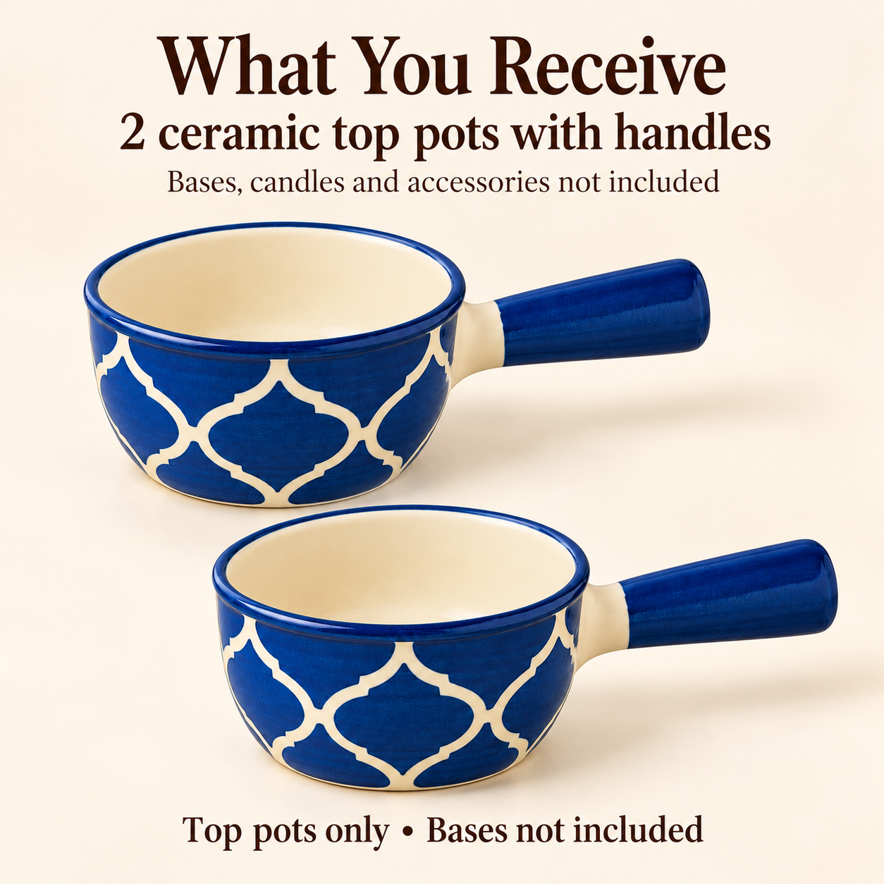 KunhaR Ceramic Fondue Top, 180 ml + 180 ml, Pack of 2, Blue + Blue – image 6