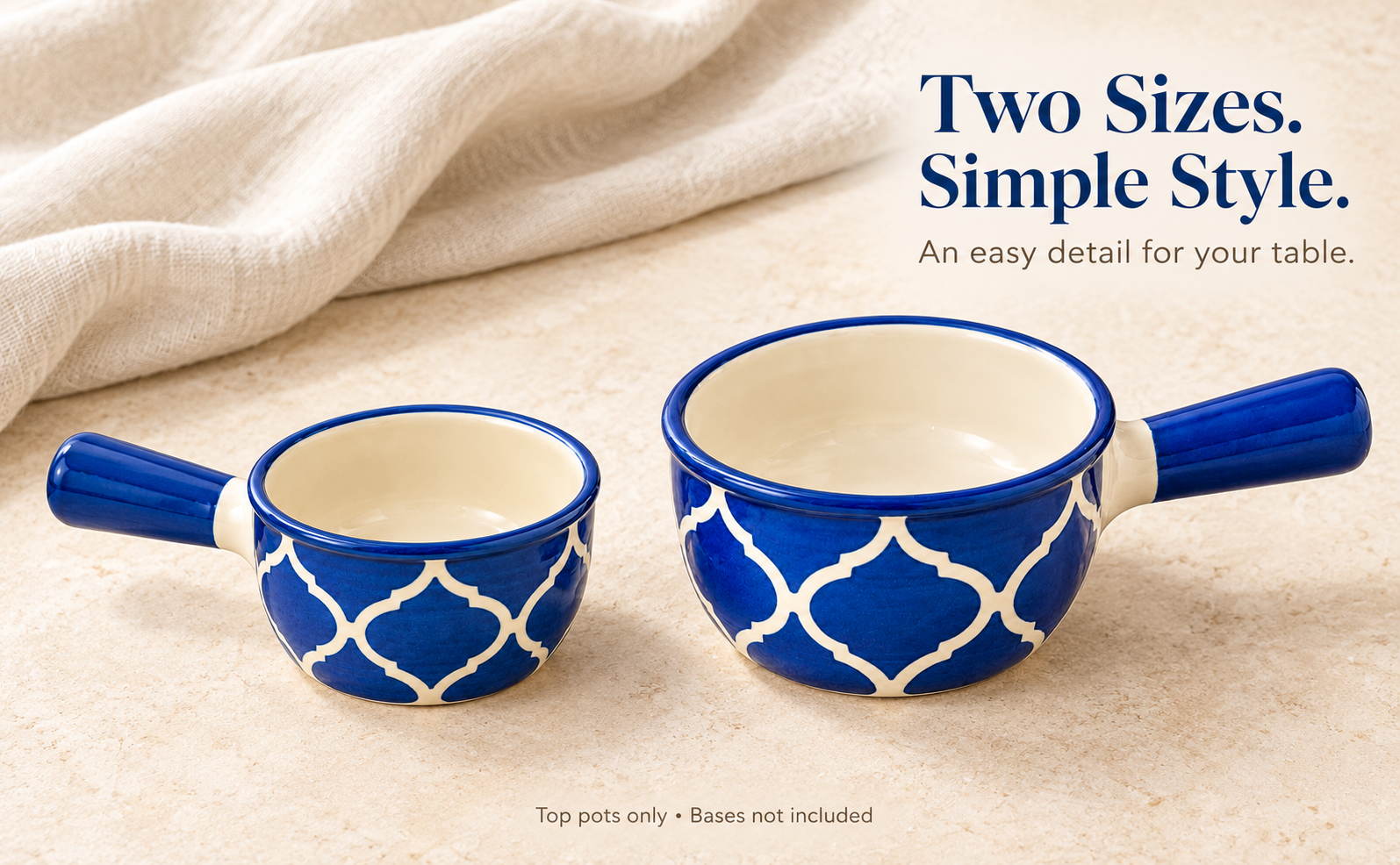 KunhaR Ceramic Fondue Top, 180 ml + 450 ml, Pack of 2, Blue + Blue – visual story 5