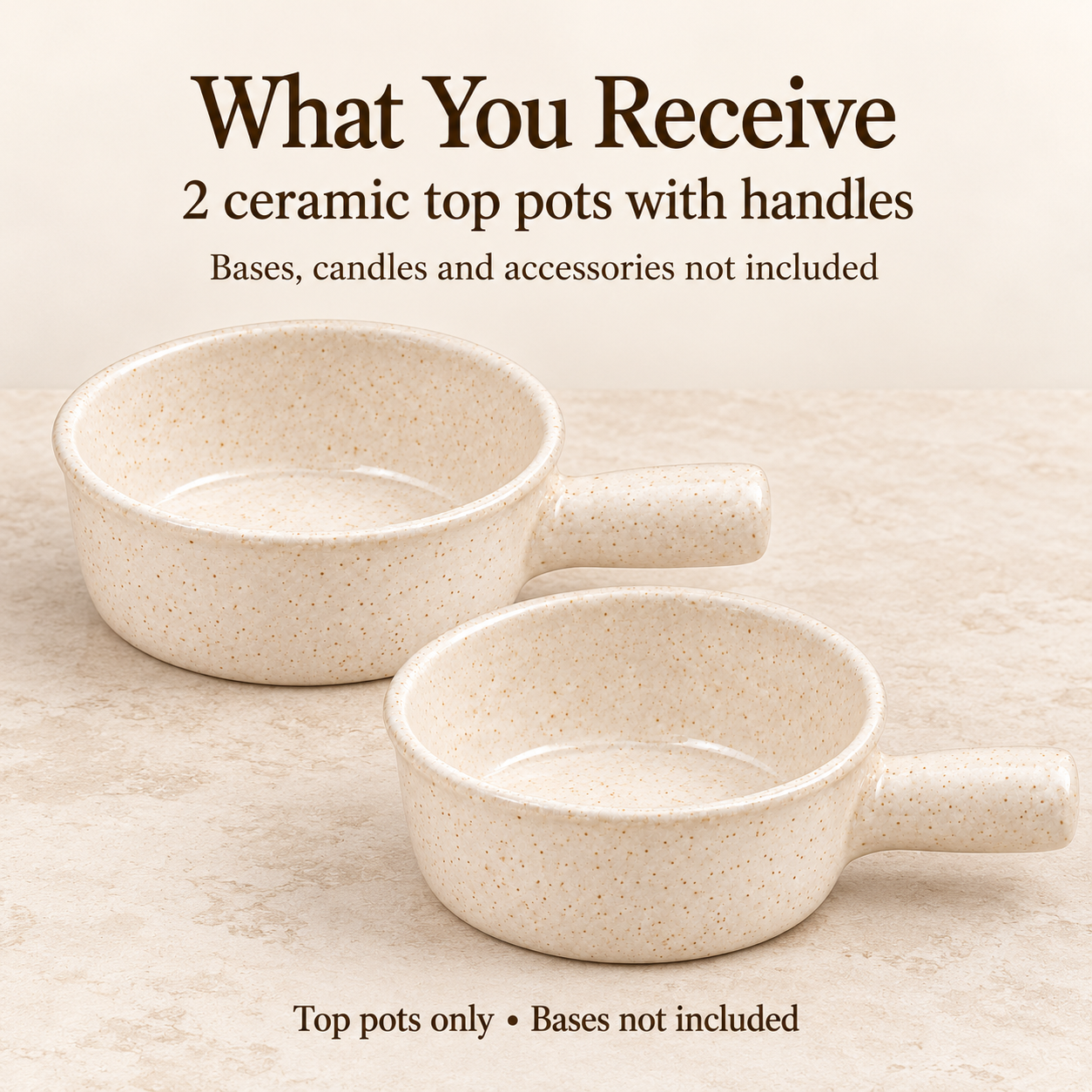 KunhaR Ceramic Fondue Top, 450 ml + 450 ml, Pack of 2, White + White – image 6